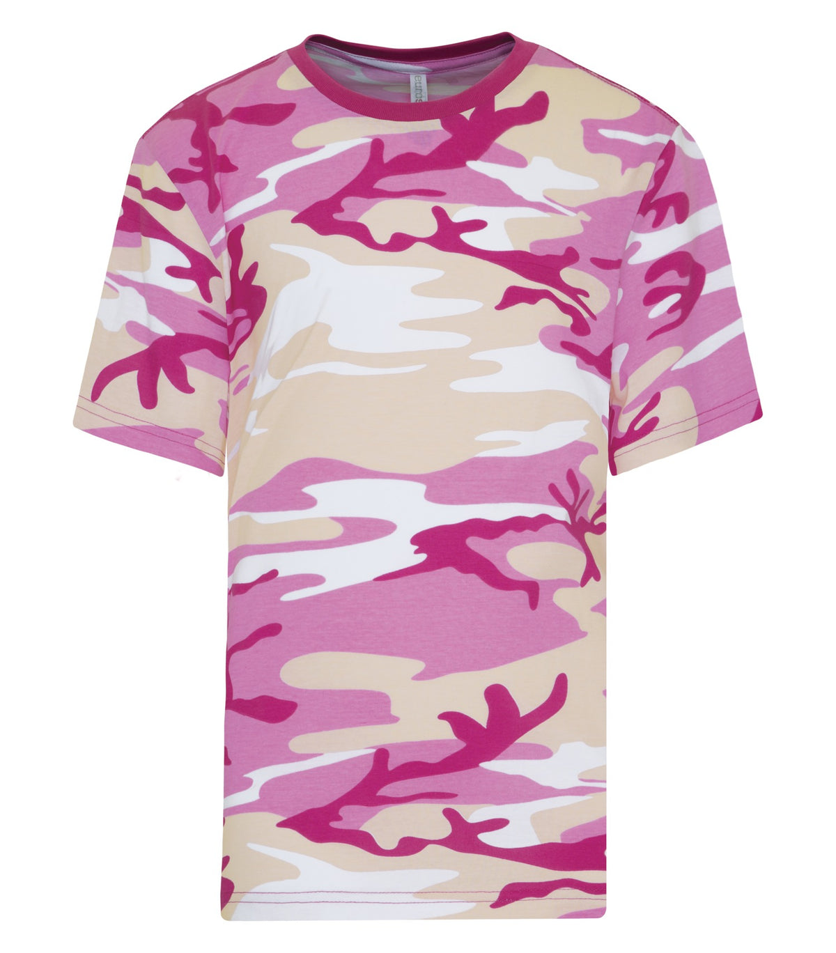 ATC EuroSpun ATC8000Y, Eurospun Ring Spun Youth Tee, Pink Camo