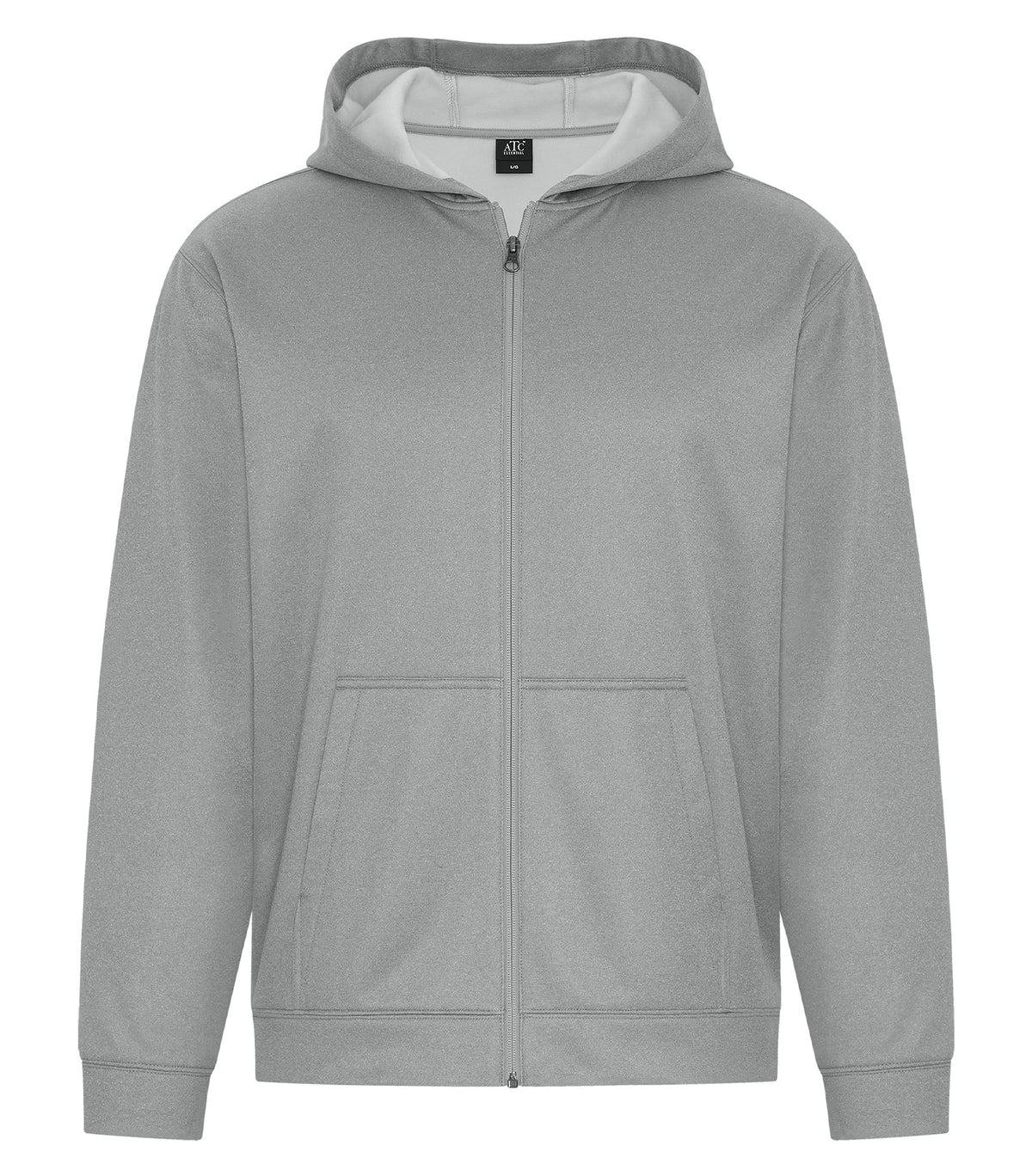 ATC Essential ATCF2110, Essential Performance Full Zip Hoodie, Athletic Grey