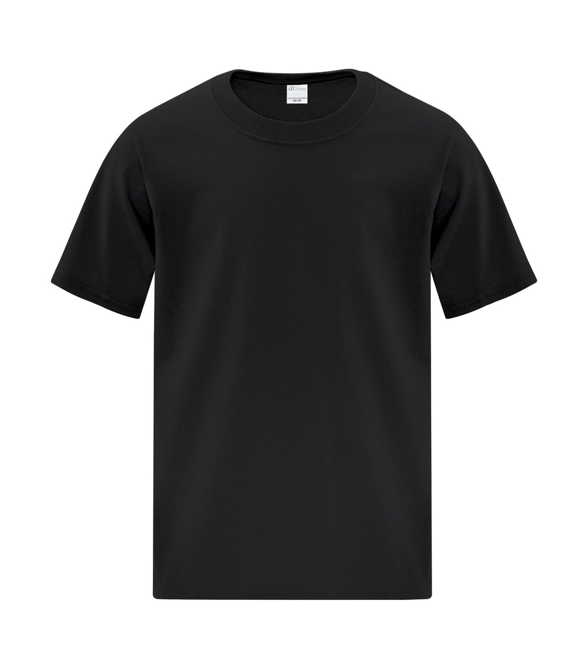 ATC Everyday Collection ATCS1000Y, Everyday Side Seam Youth Tee, Black
