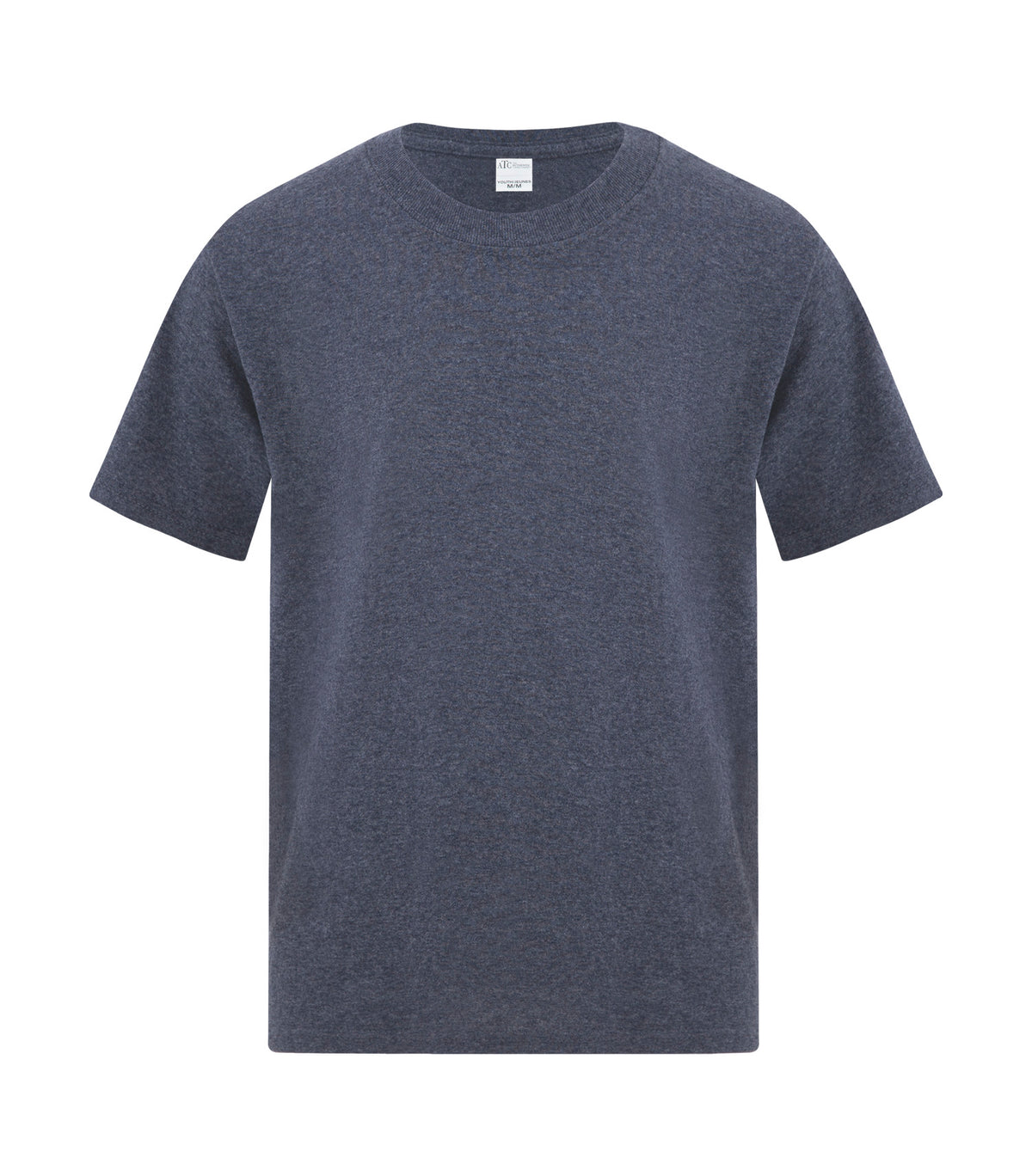 ATC Everyday Collection ATCS1000Y, Everyday Side Seam Youth Tee, Heather Navy