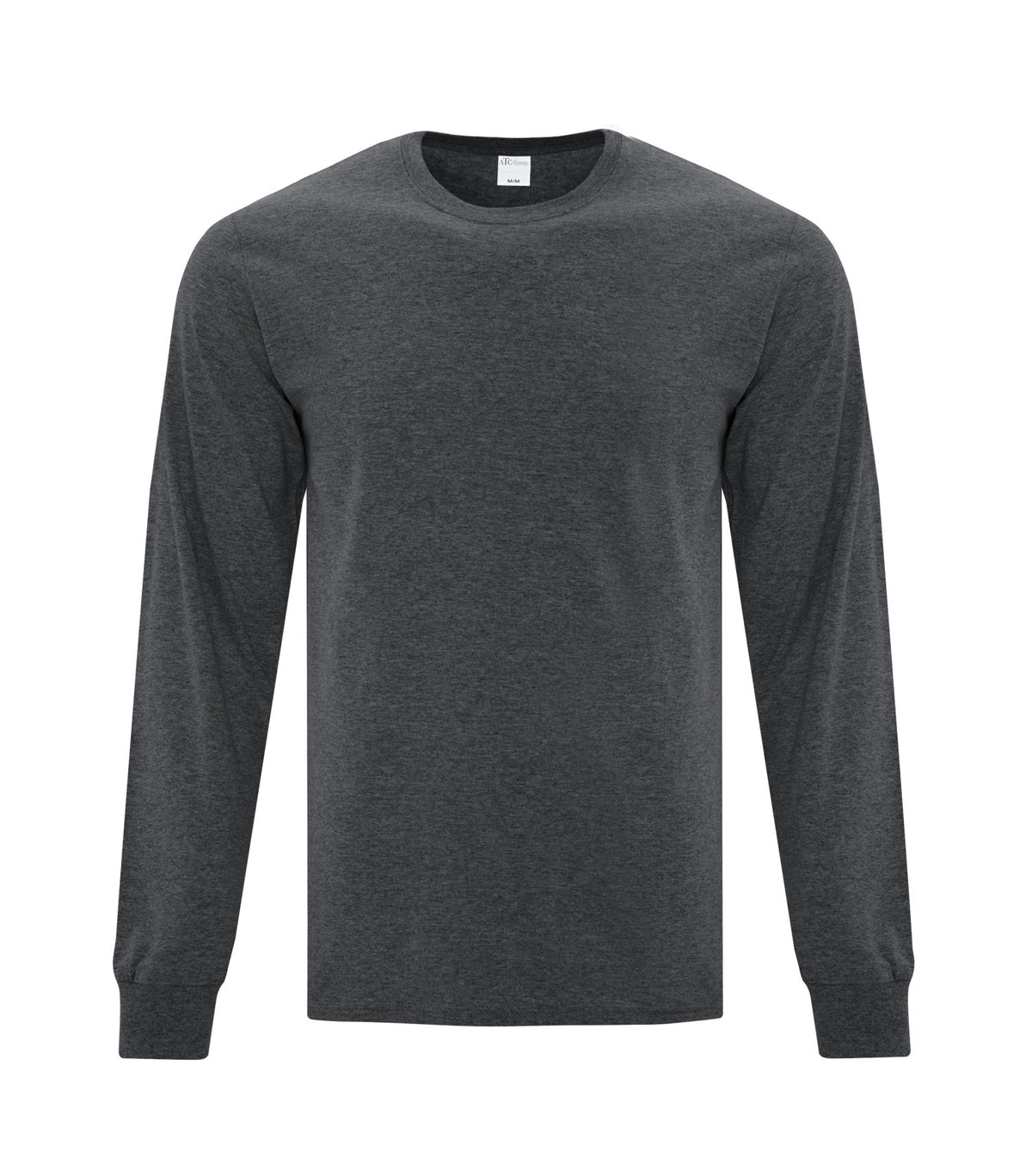 ATC Everyday Collection ATCS1015, Everyday Side Seam Long Sleeve Tee, Dark Grey Heather