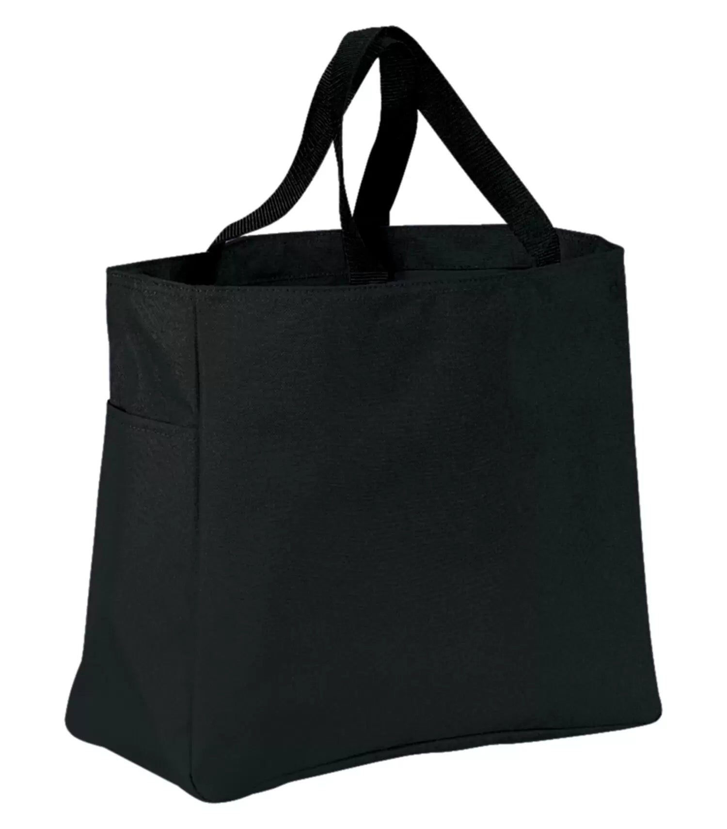 Durable 18 L Everyday Essential Reusable Tote Bag with Side Pocket Black 18 litre tote ATC tote bag Created by Product Upload everyday tote grocery bag polyester tote reusable tote bag side pocket tote tote bags