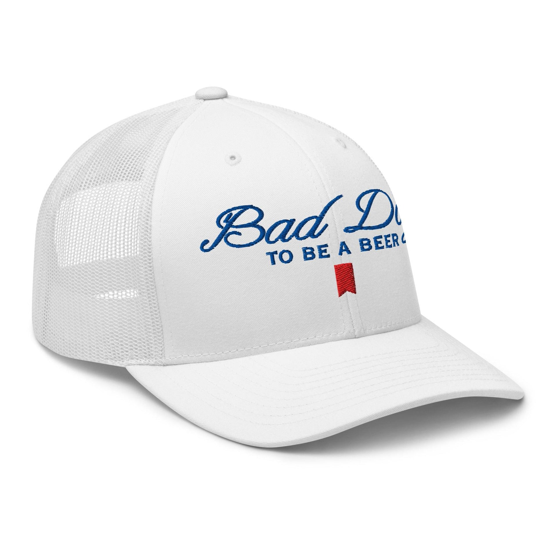 Bad Day to be a Beer Embroidered Mesh Trucker Hat Capital Crowns Funny Trucker Hats