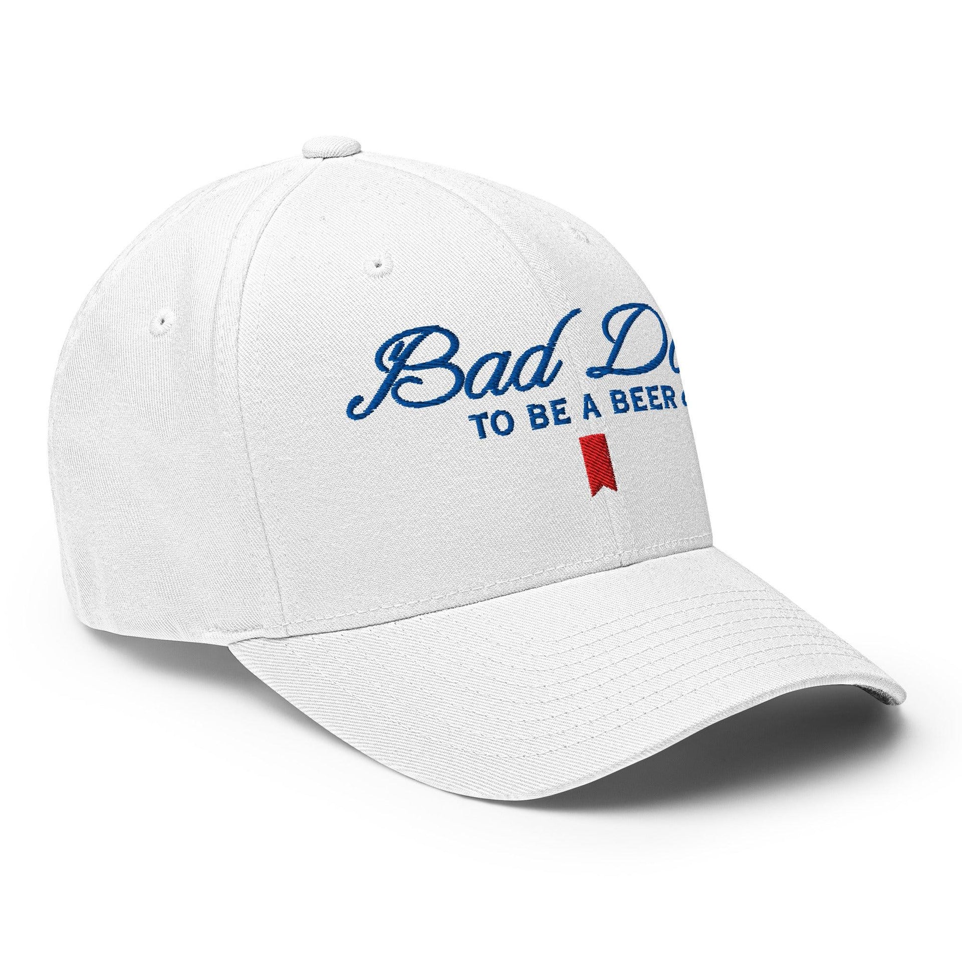 Premium Bad Day to be a Beer Embroidered Stretch Fit Baseball Hat | Custom Embroidery Available - Fast Turnaround Capital Crowns Funny Stretch Fit