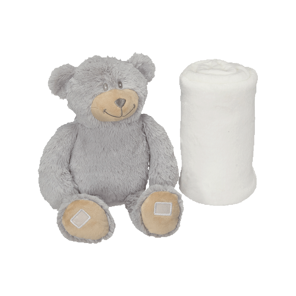 Bear Blankey Hugger Bear blankey embroidable gray