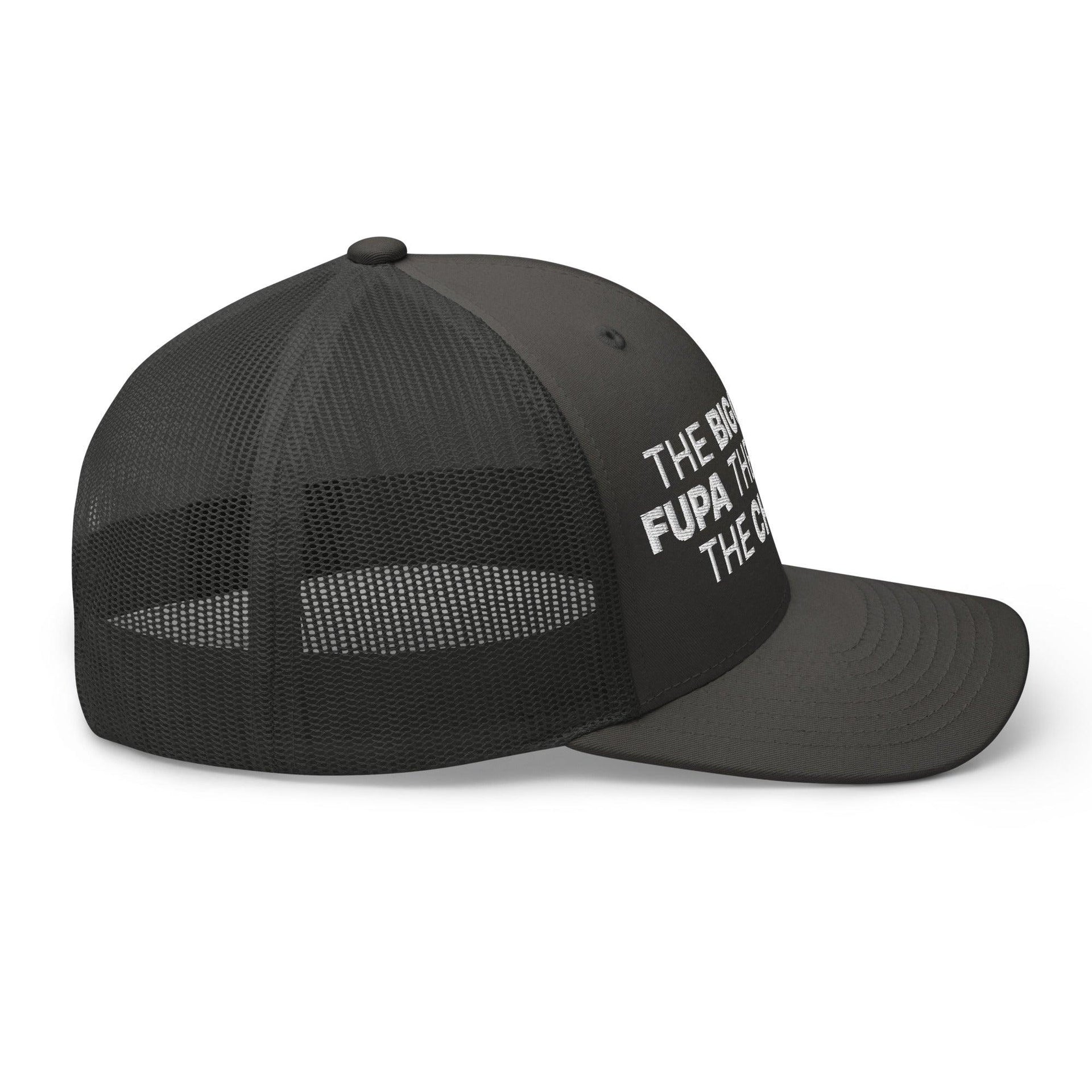 The Bigger the Fupa the Tastier the Chalupa Embroidered Mesh Trucker Hat Capital Crowns Funny Trucker Hats