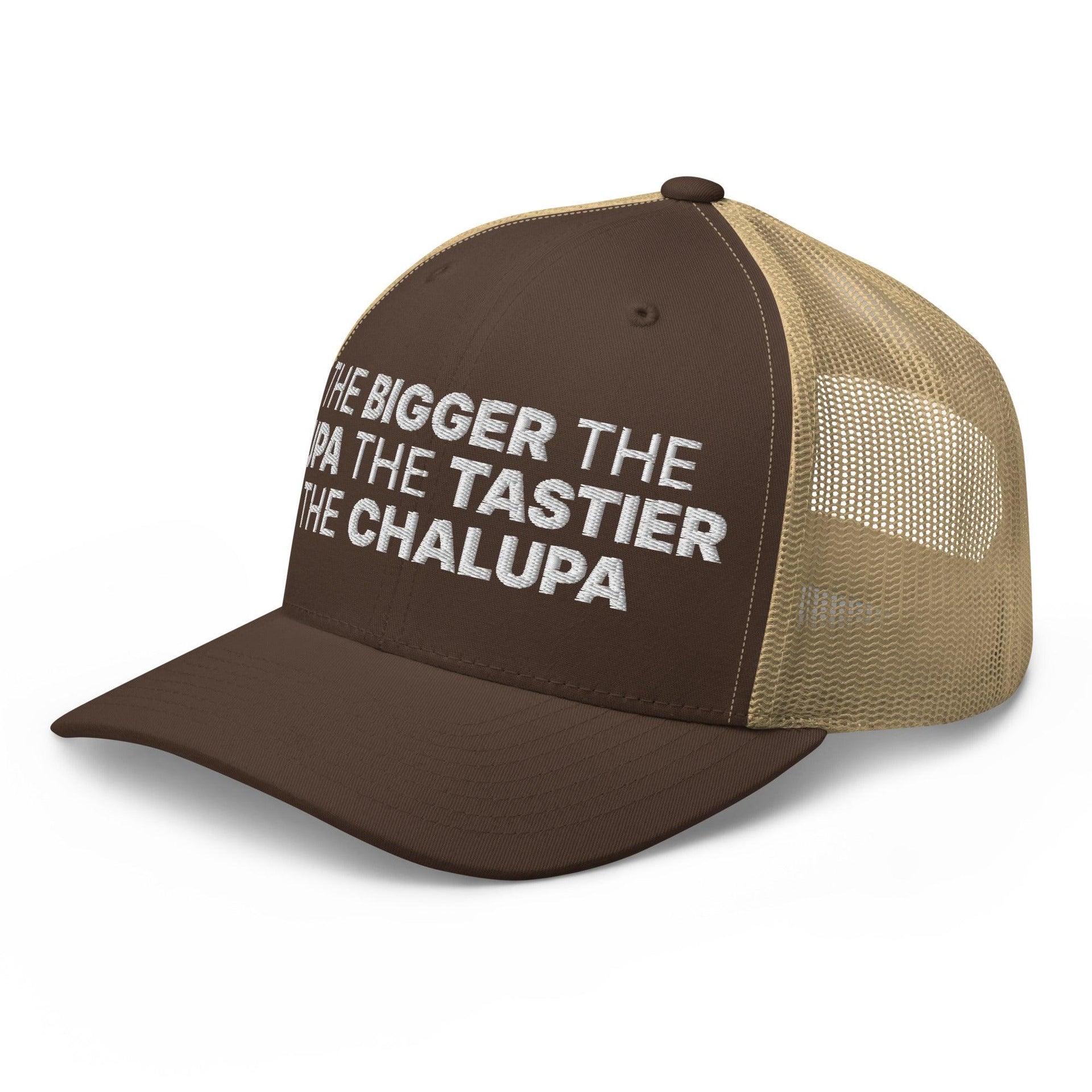The Bigger the Fupa the Tastier the Chalupa Embroidered Mesh Trucker Hat Capital Crowns Funny Trucker Hats