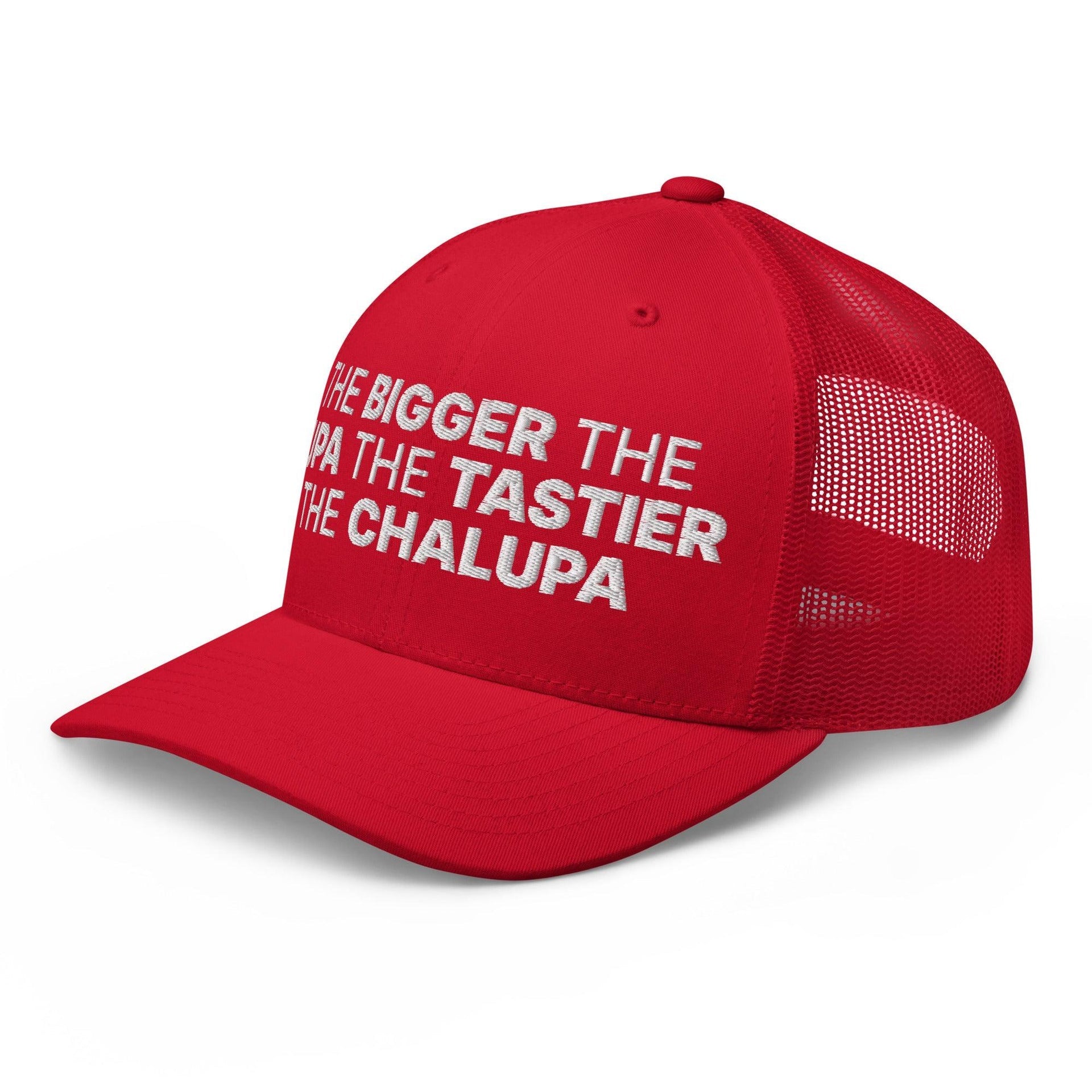 The Bigger the Fupa the Tastier the Chalupa Embroidered Mesh Trucker Hat Capital Crowns Funny Trucker Hats