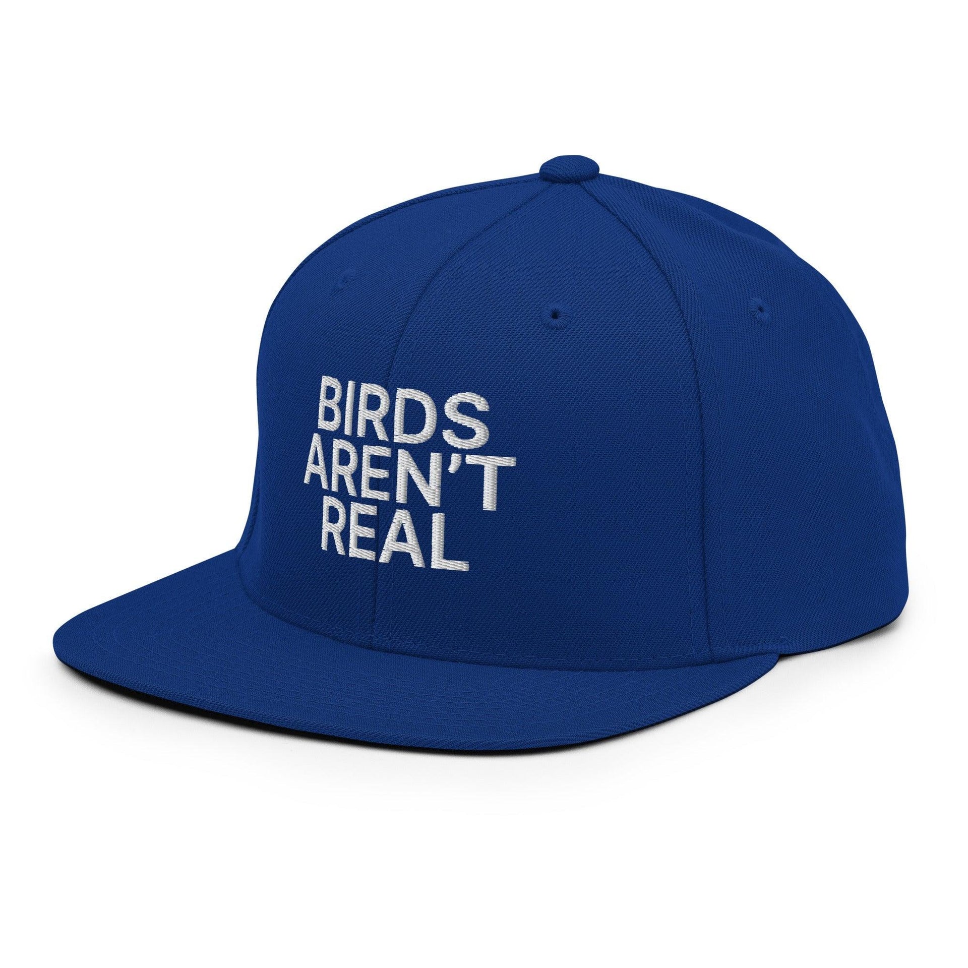 Birds Aren't Real Embroidered Flat Bill Brim Snapback Hat Capital Crowns Funny Snapback Hats