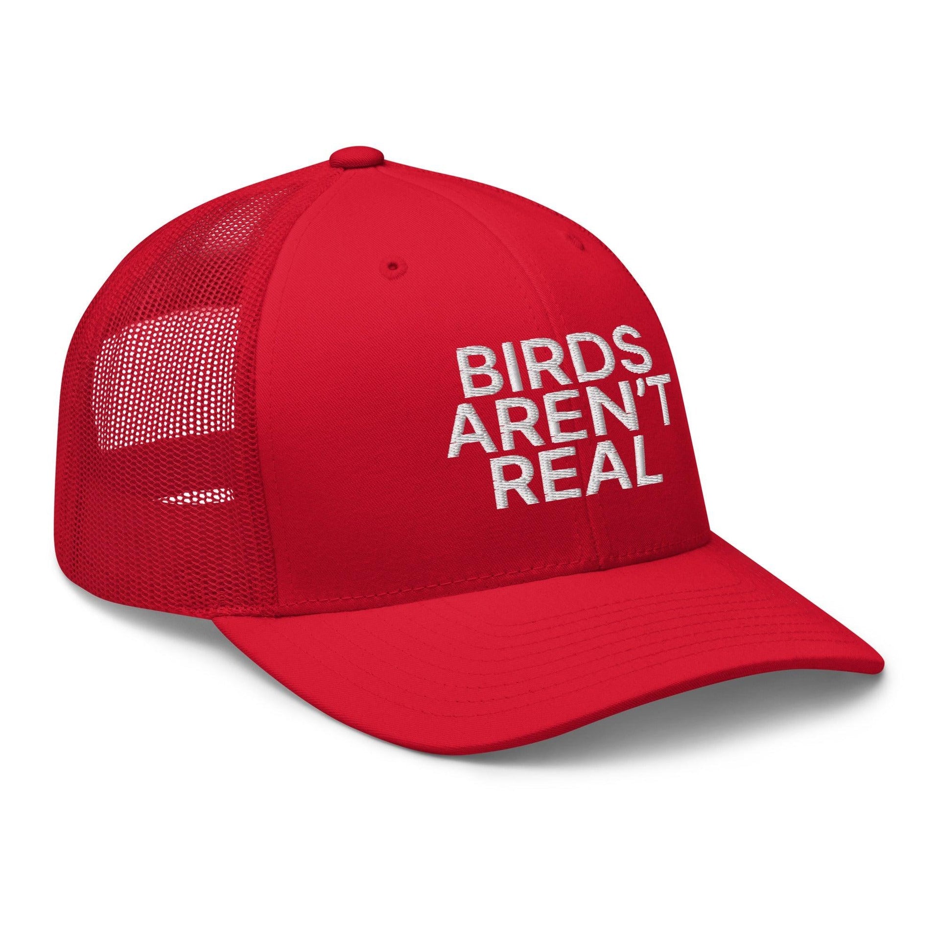 Birds Aren't Real Embroidered Mesh Trucker Hat Capital Crowns Funny Trucker Hats