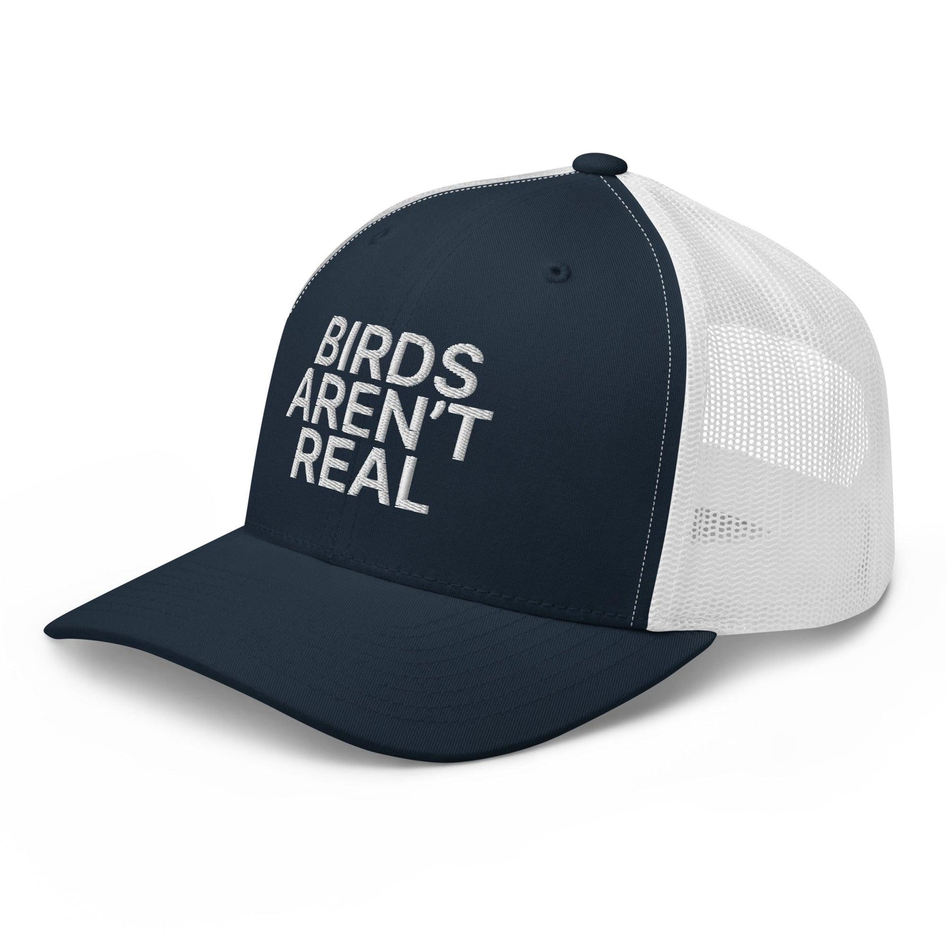 Birds Aren't Real Embroidered Mesh Trucker Hat Capital Crowns Funny Trucker Hats