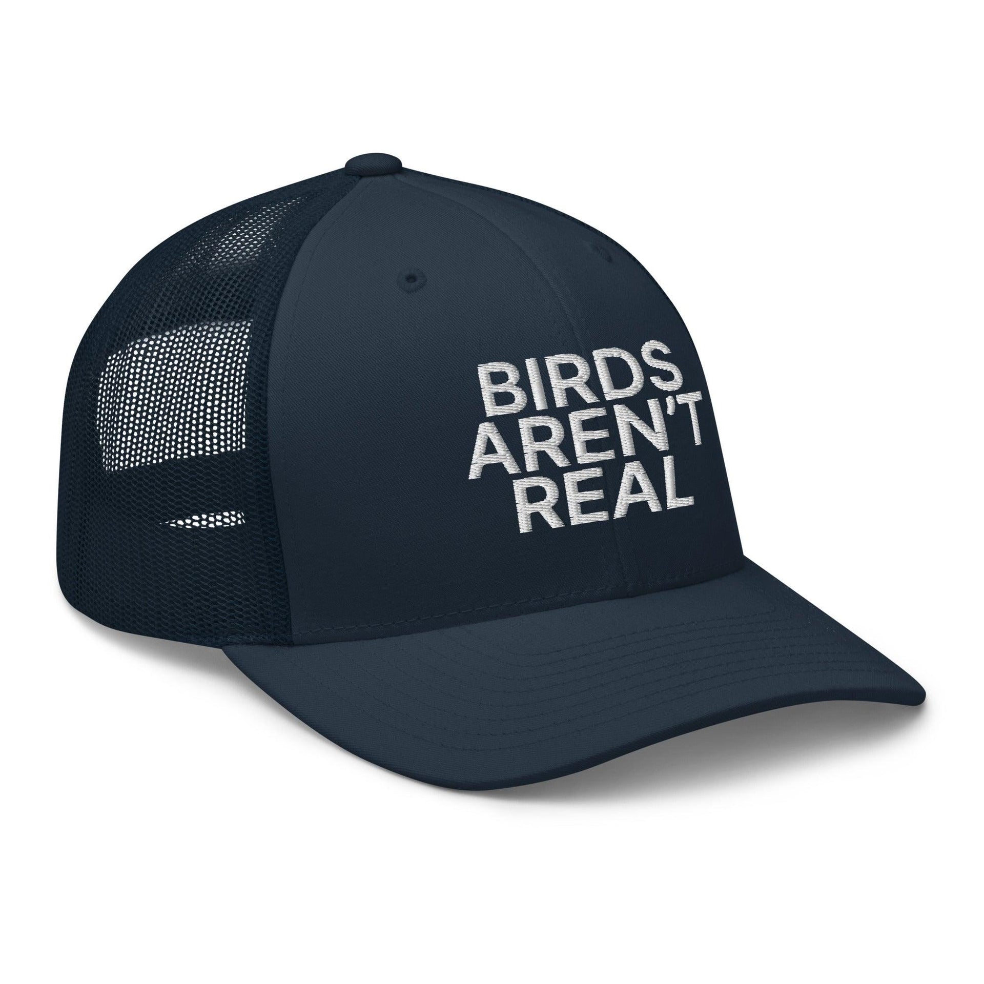 Birds Aren't Real Embroidered Mesh Trucker Hat Capital Crowns Funny Trucker Hats