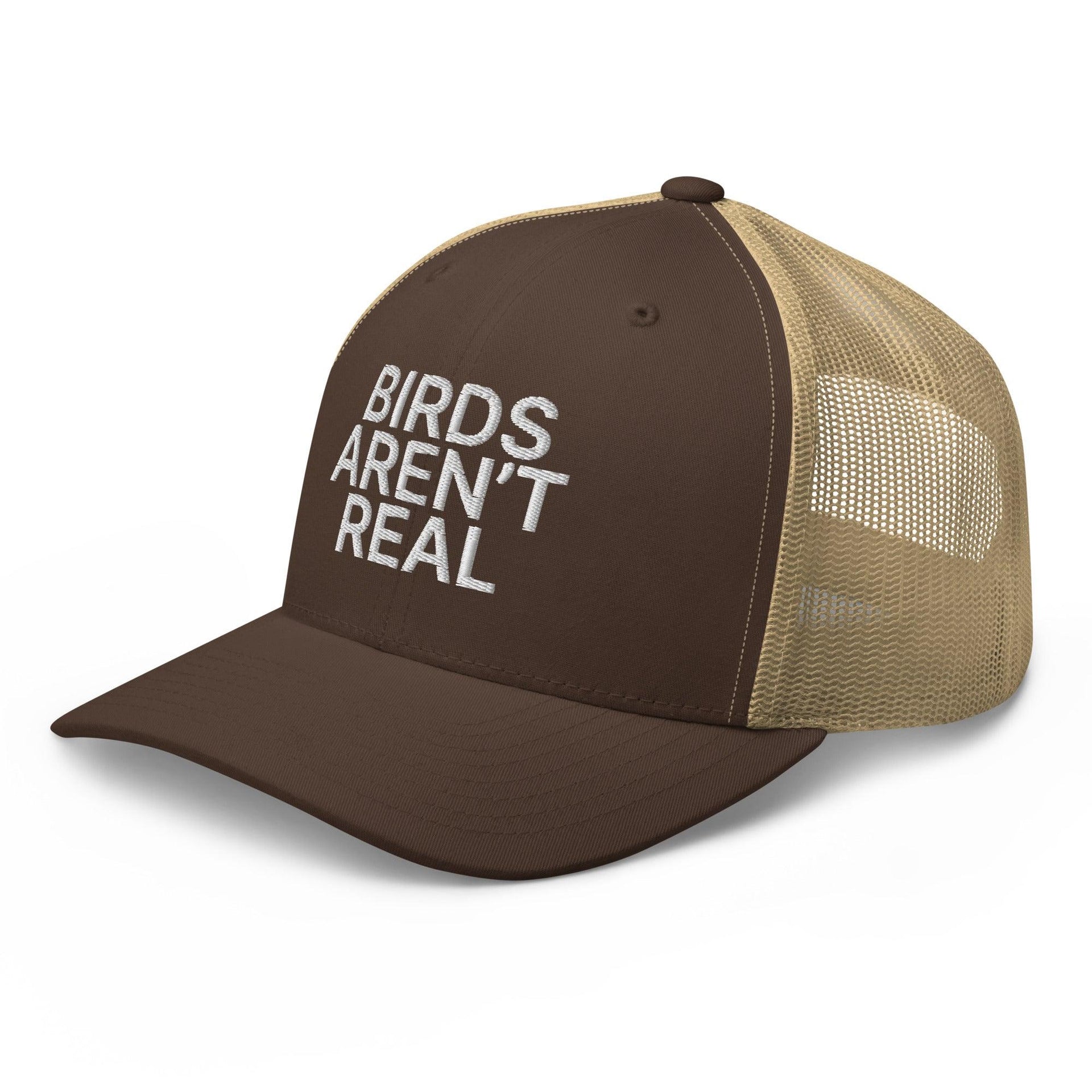 Birds Aren't Real Embroidered Mesh Trucker Hat Capital Crowns Funny Trucker Hats