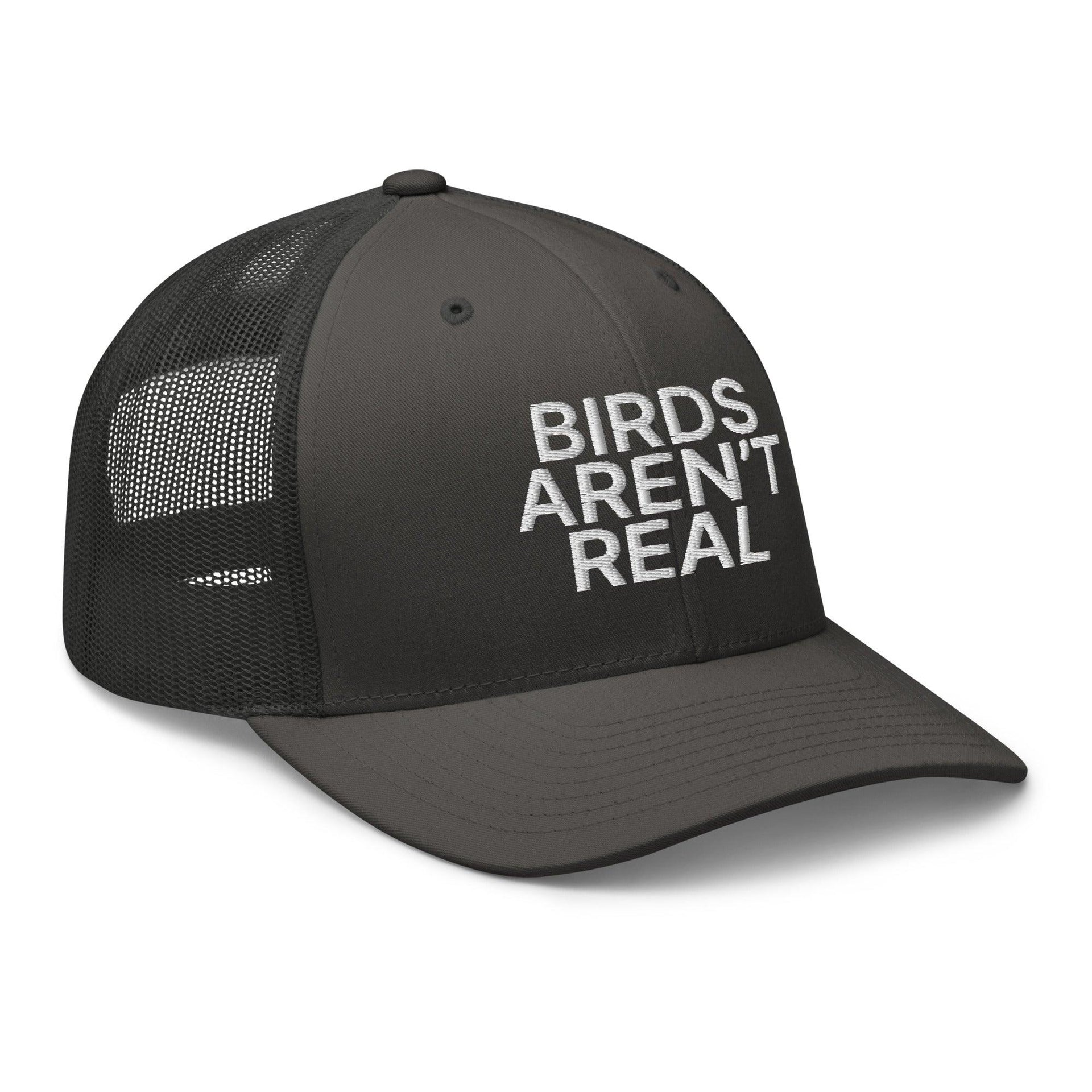 Birds Aren't Real Embroidered Mesh Trucker Hat Capital Crowns Funny Trucker Hats