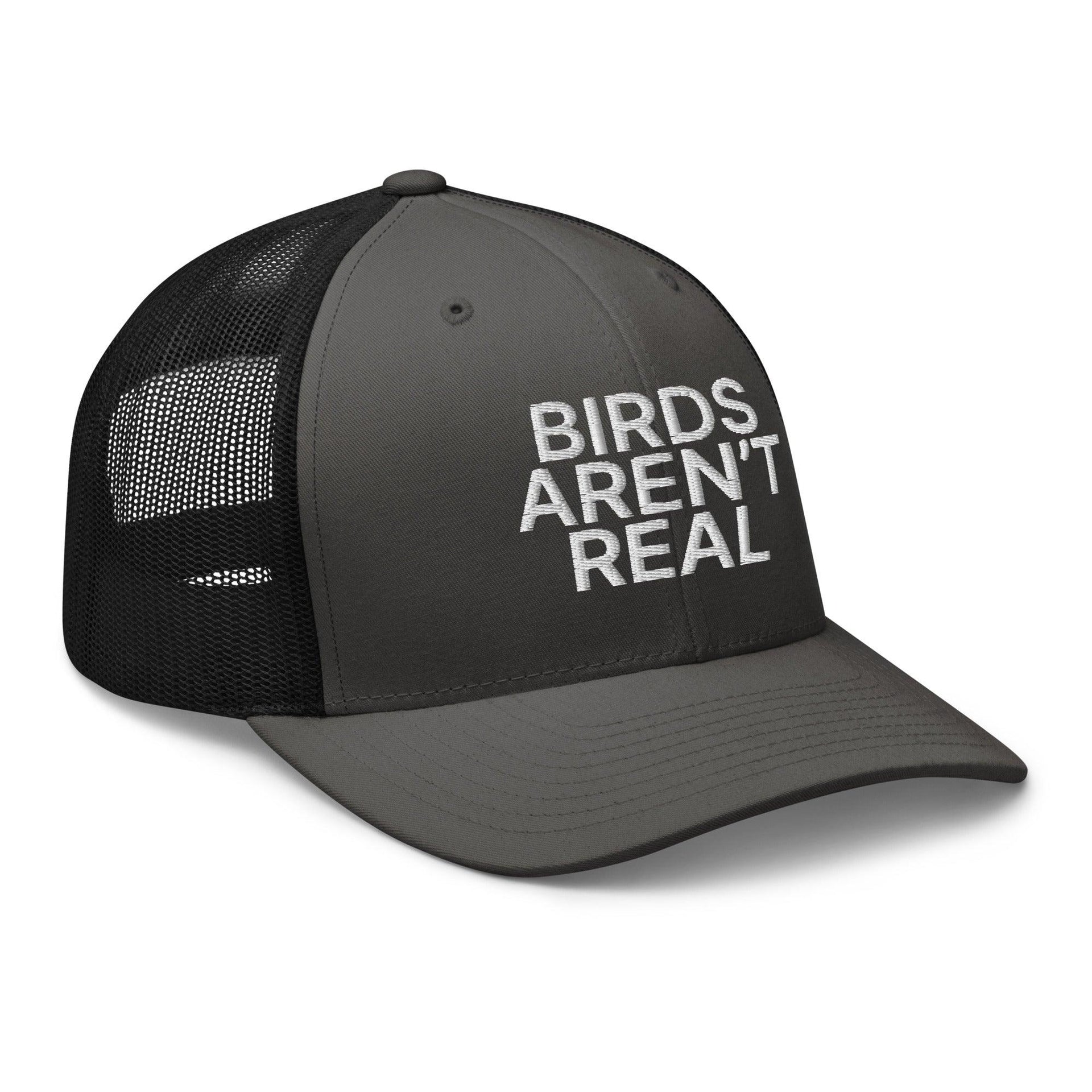 Birds Aren't Real Embroidered Mesh Trucker Hat Capital Crowns Funny Trucker Hats