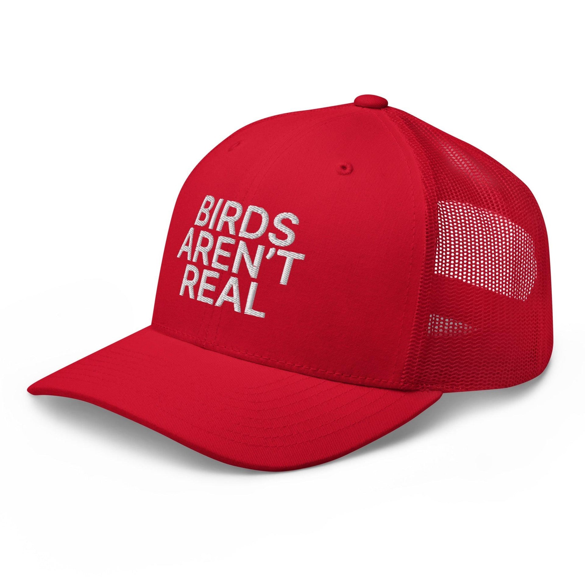 Birds Aren't Real Embroidered Mesh Trucker Hat Capital Crowns Funny Trucker Hats