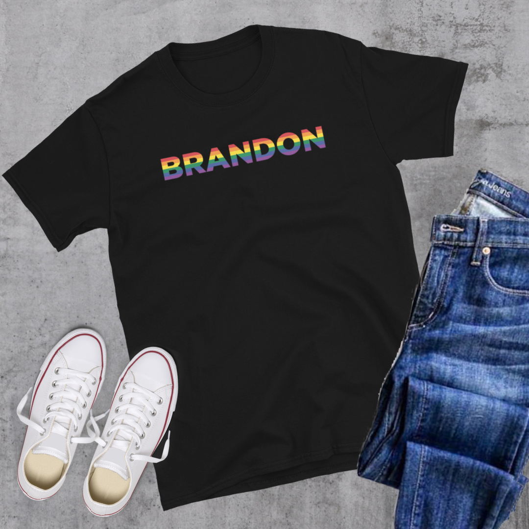 Brandon Pride Tee - Toronto Embroidery Black bulk orders canadian city apparel custom decoration custom embroidery custom shirts custom t-shirts embroidered shirts embroidery service fast turnaround professional embroidery tee shirts toronto embroidery