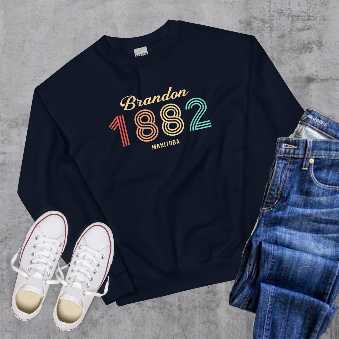 Brandon Vintage Crewneck Navy Canadian City Apparel