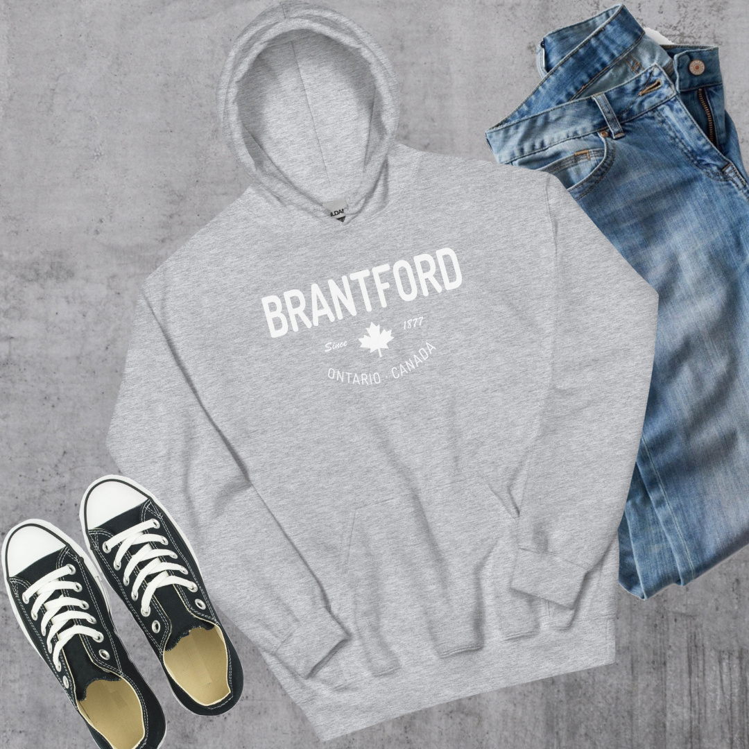 Brantford Since 1877 Hoodie Sport Grey Canadian City Apparel