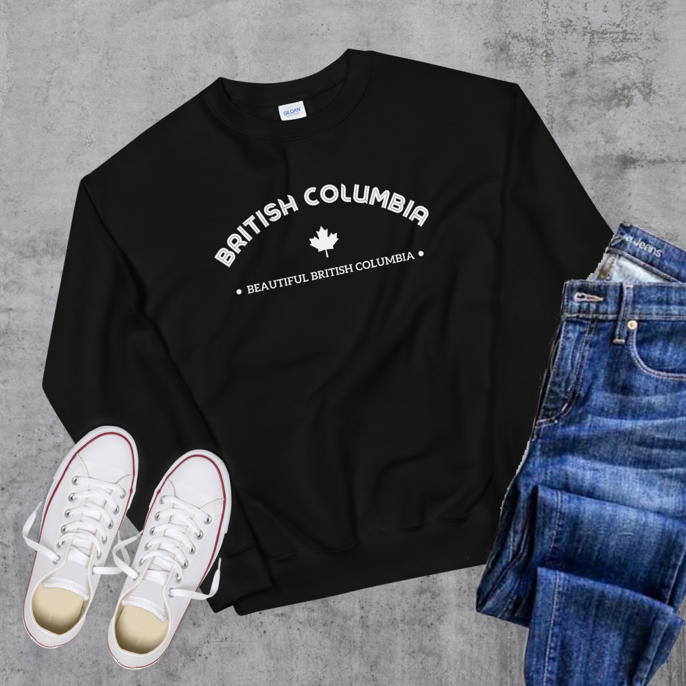 British Columbia License Crewneck Black British Columbia Canadian City Apparel