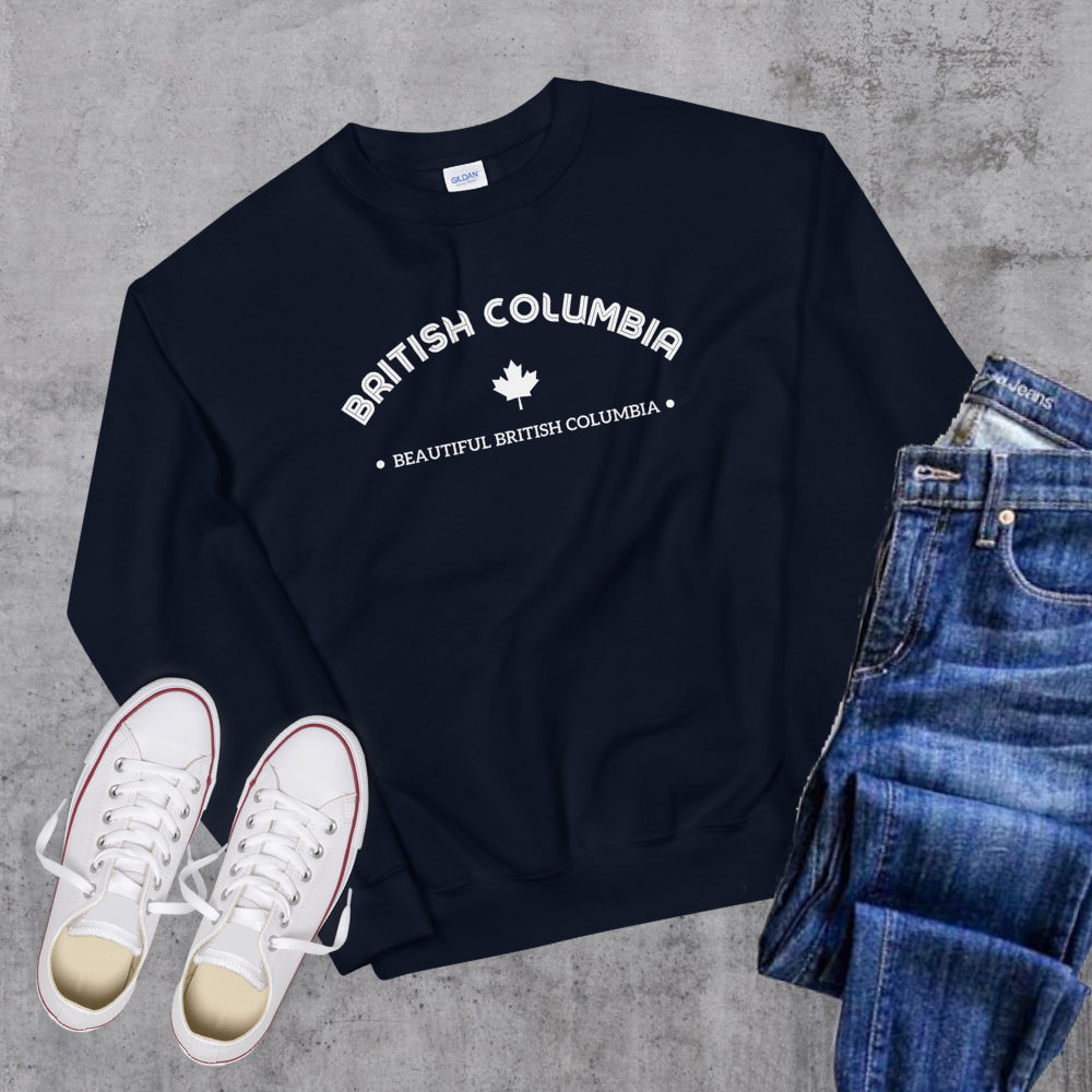 British Columbia License Crewneck - Toronto Embroidery Navy british columbia bulk orders canadian city apparel custom decoration custom embroidery embroidery service fast turnaround professional embroidery toronto embroidery
