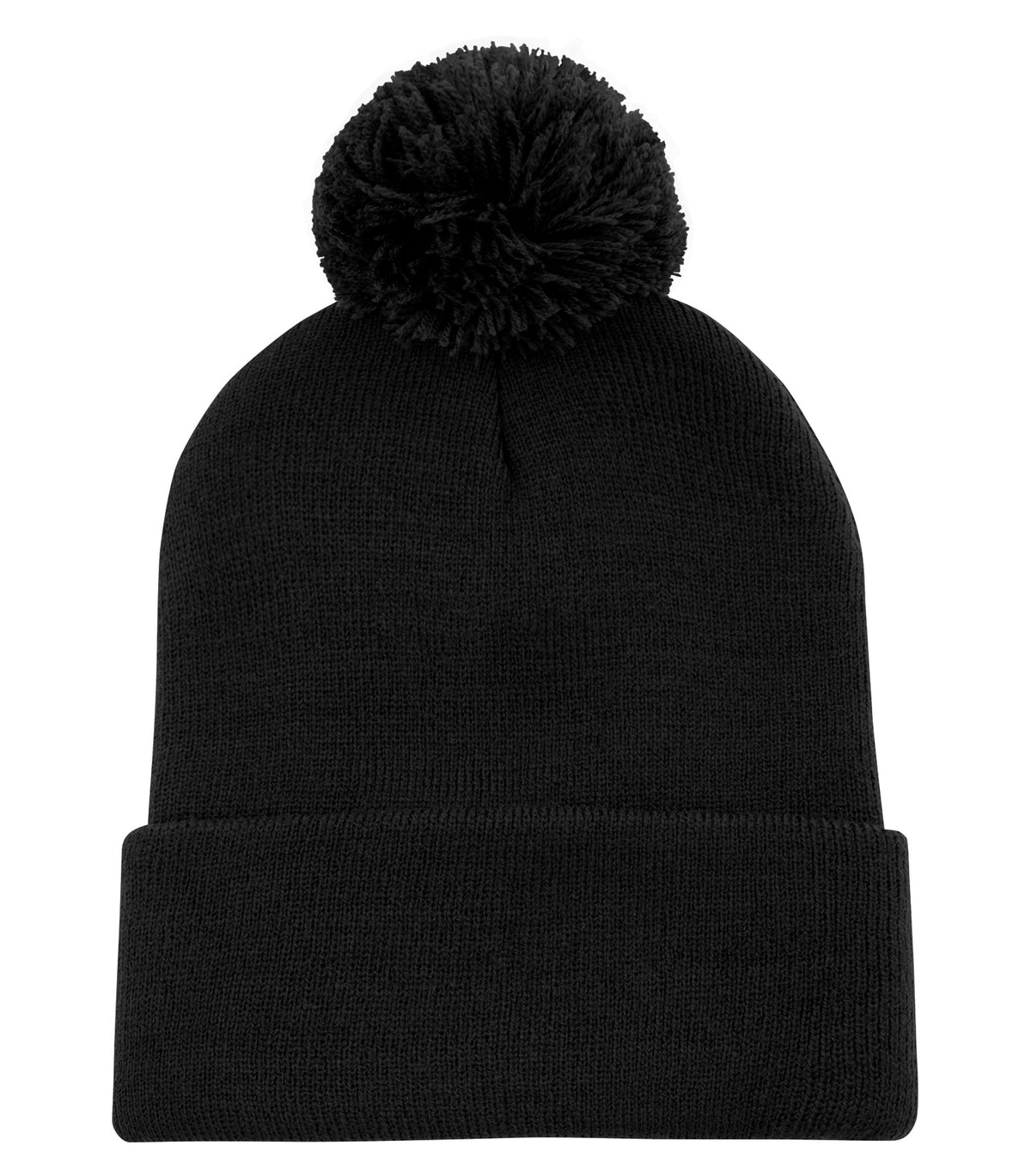 ATC Everyday Collection C1202, Everyday Pom Pom Cuff Toque, Black