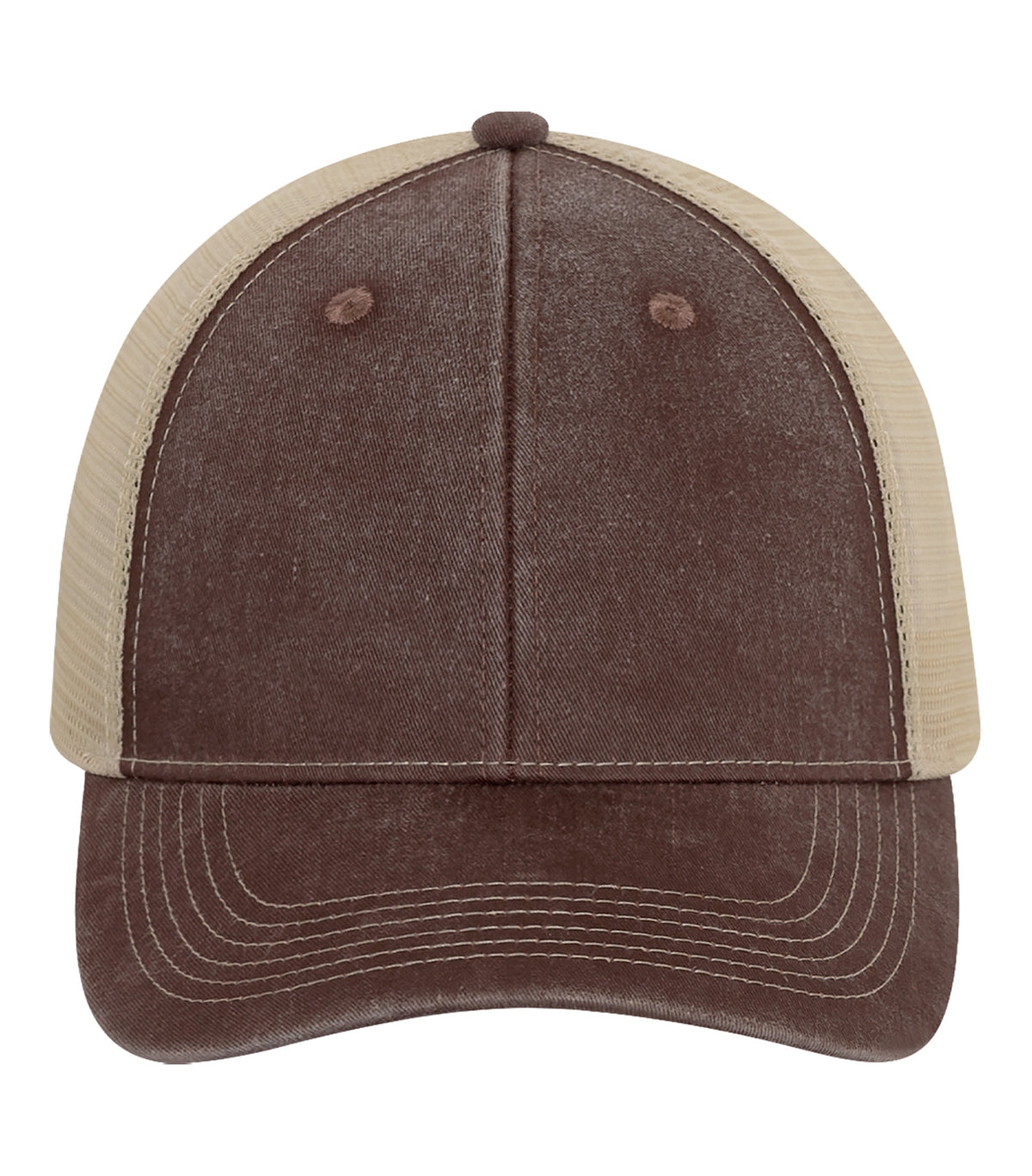 ATC C1322, Pigment Dyed Trucker Cap, Caramel/Crème