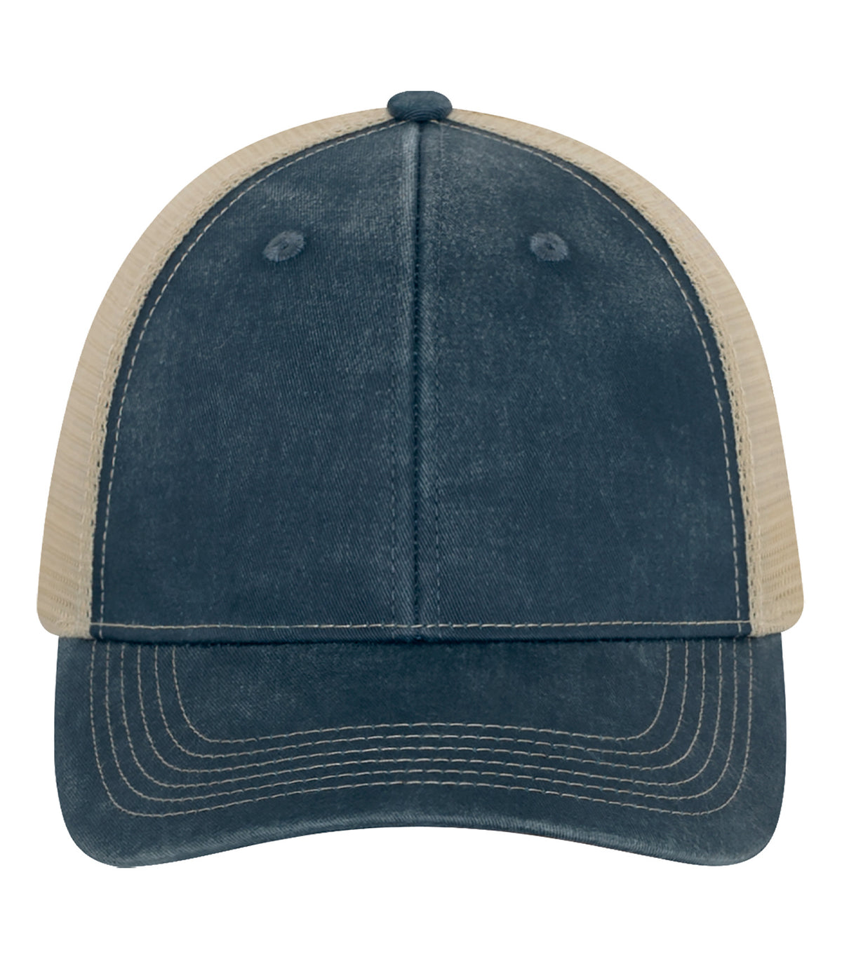 ATC C1322, Pigment Dyed Trucker Cap, Navy/Crème