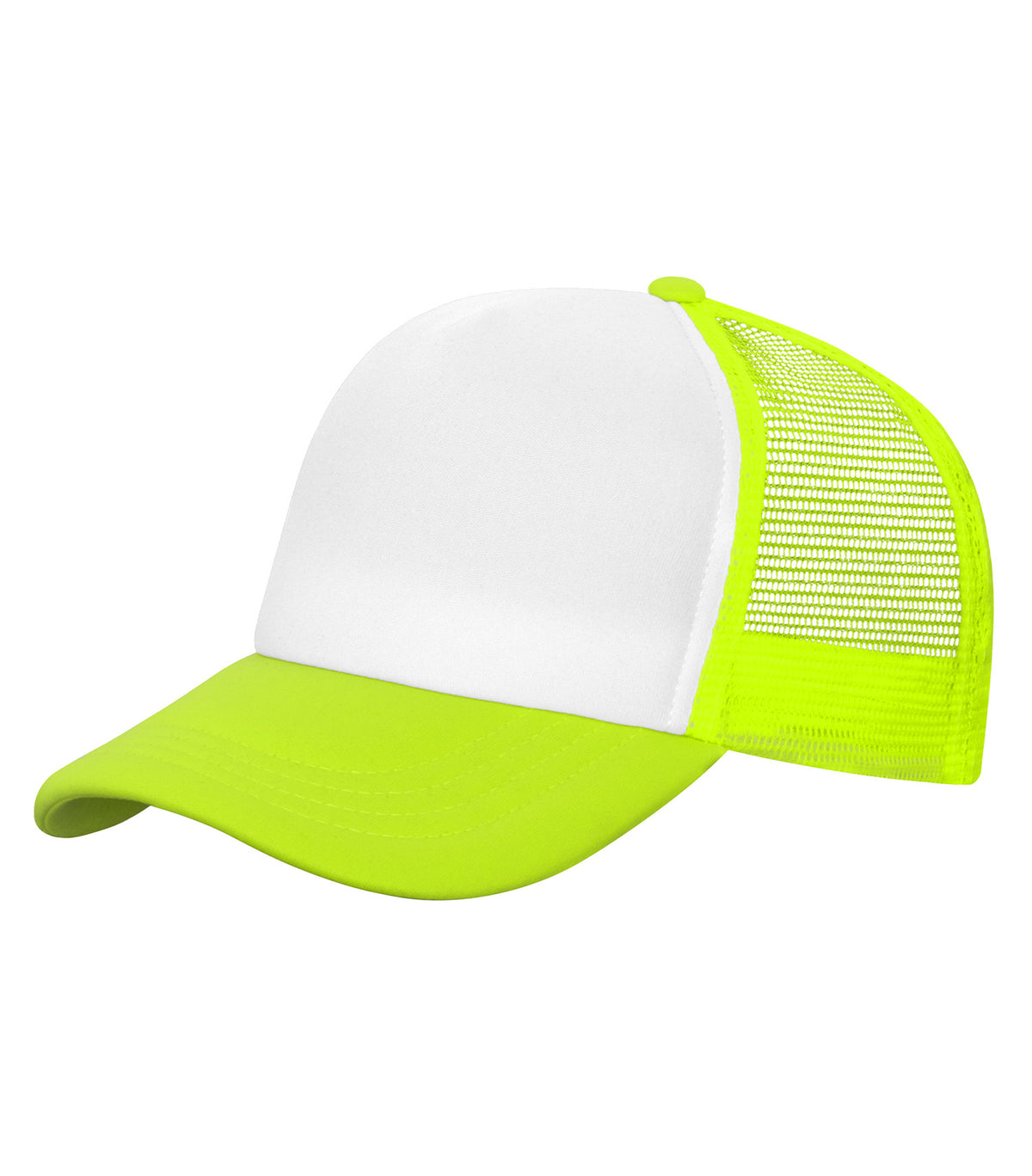 ATC C1327, 5-panel Foam Trucker Cap, White/Neon Yellow
