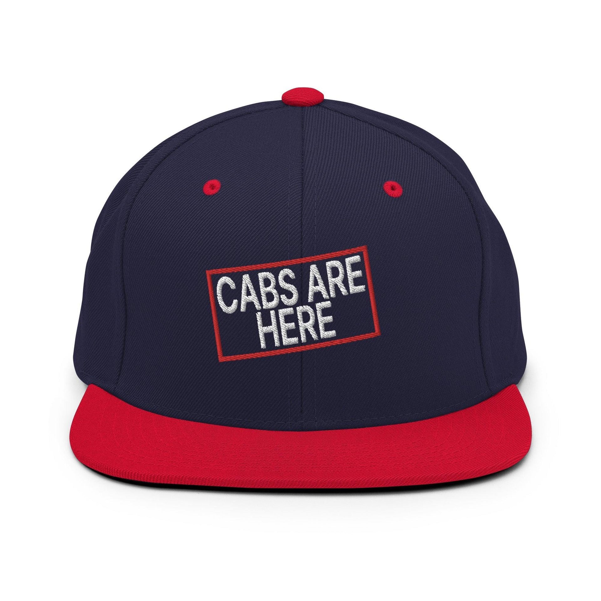 Cabs Are Here Bill Brim Snapback Hat Navy Red Capital Crowns Funny Snapback Hats