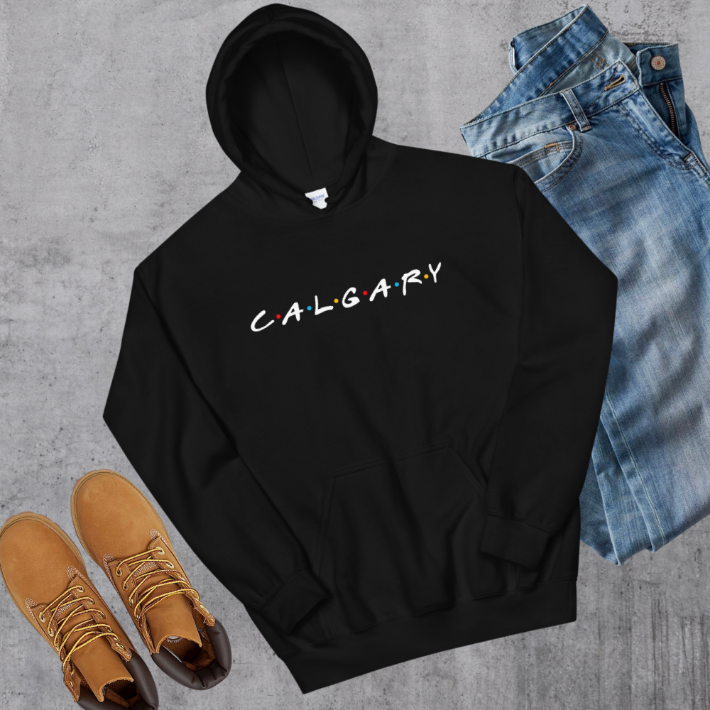 Calgary Friends Hoodie Black Alberta Canadian City Apparel