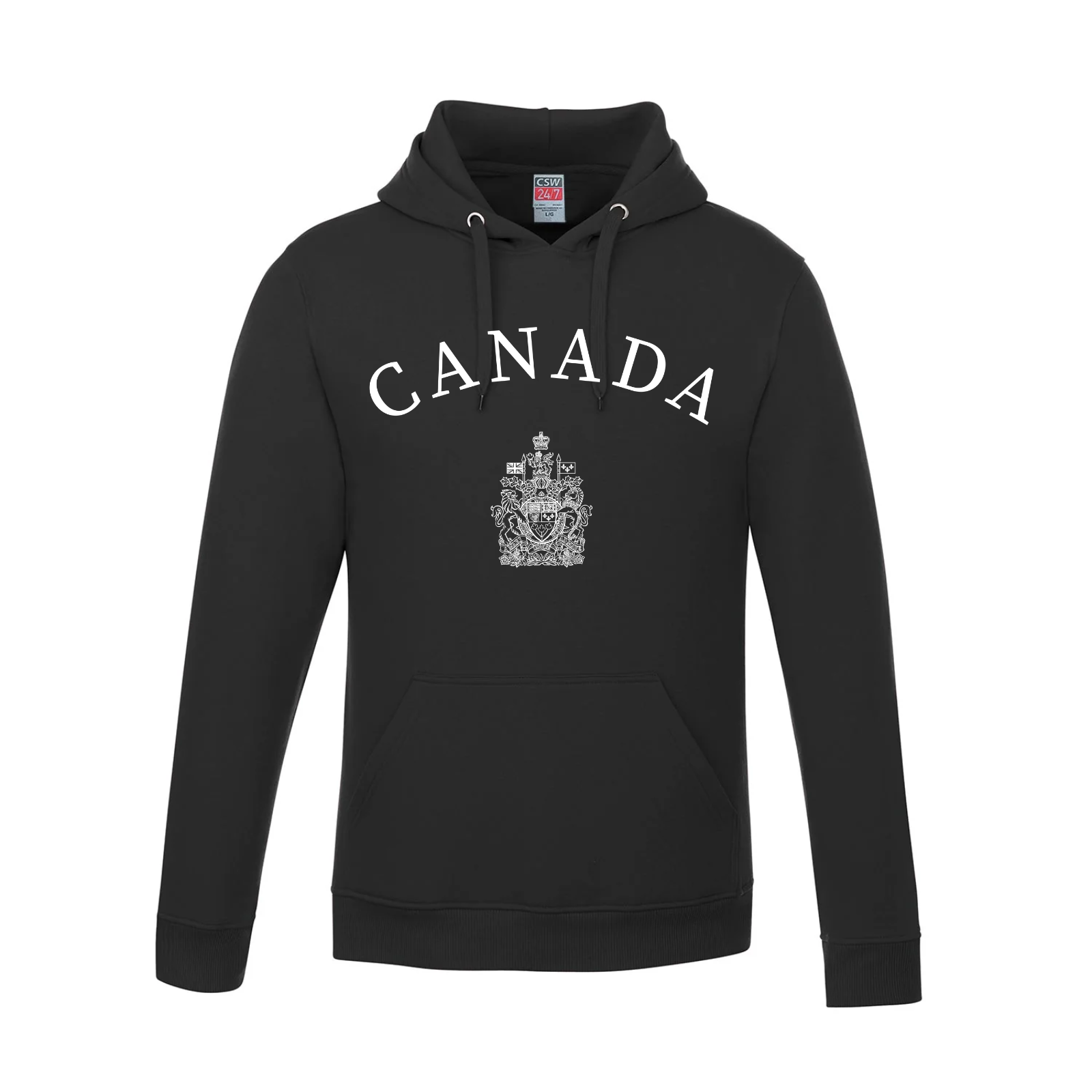 Canada featuring Coat of Arms Pullover Hoodie Black Canada made in canada Make Canada Great Again