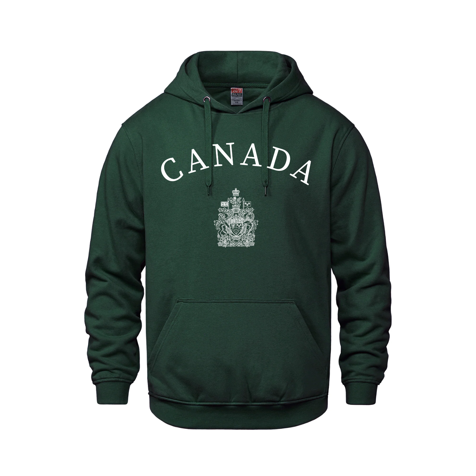 Canada featuring Coat of Arms Pullover Hoodie Green Canada made in canada Make Canada Great Again