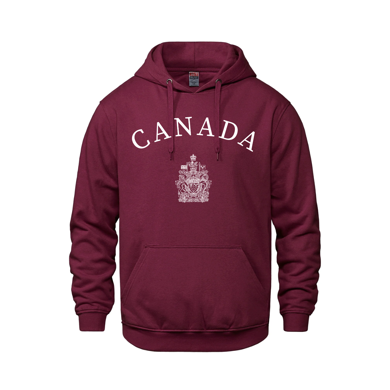 Canada featuring Coat of Arms Pullover Hoodie Maroon Canada made in canada Make Canada Great Again