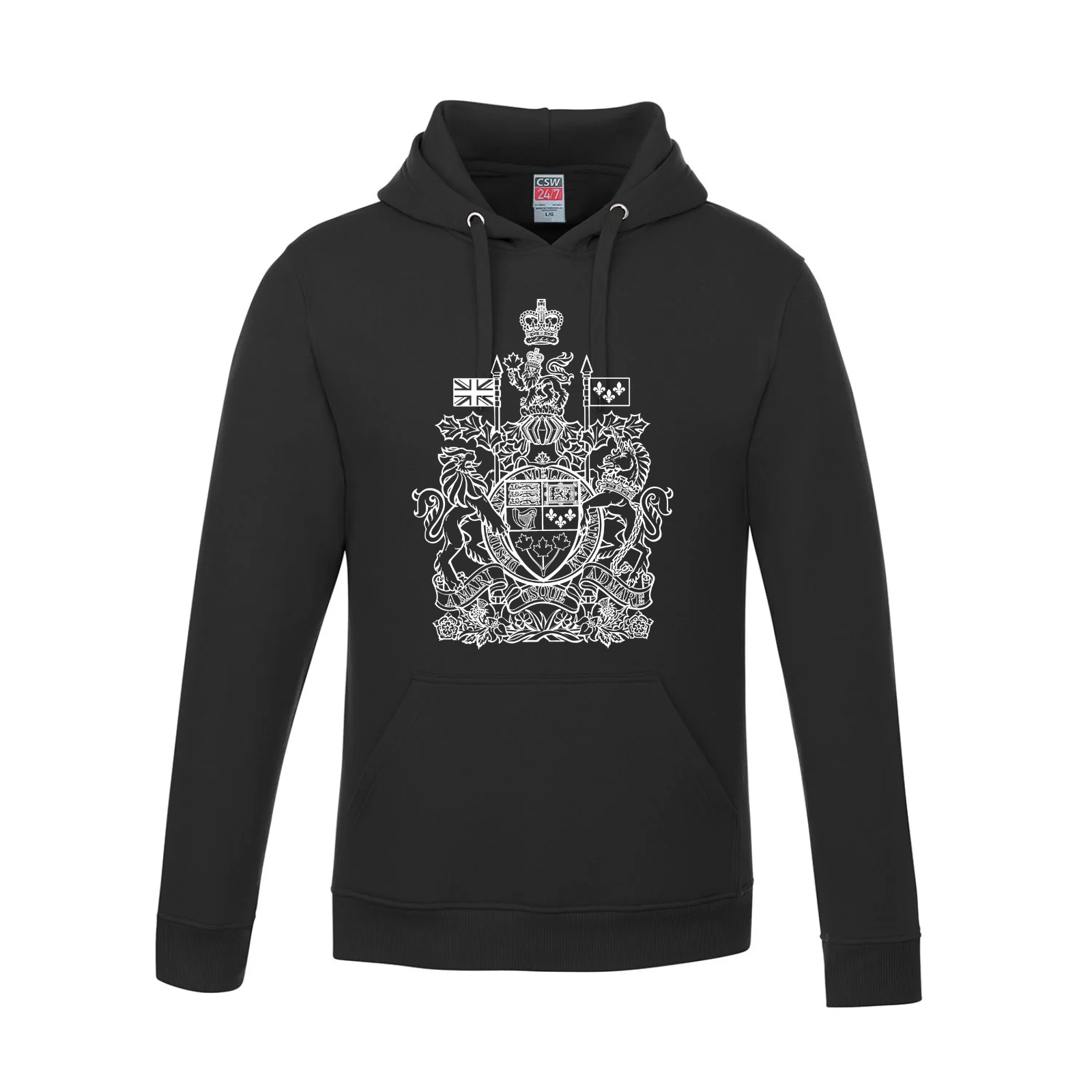 Canadian Coat of Arms Pullover Hoodie - Adult Black Canada Canadian made in canada Make Canada Great Again
