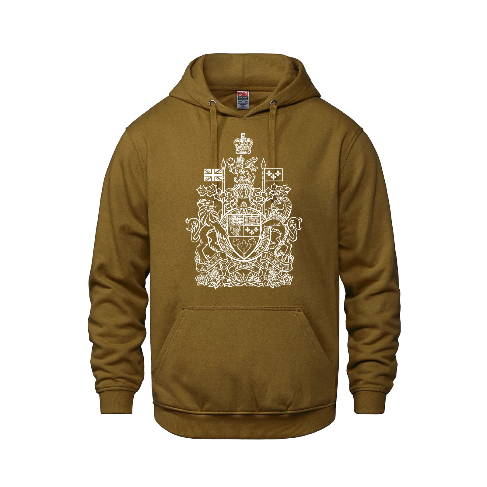 Canadian Coat of Arms Pullover Hoodie - Adult Golden Brown Canada Canadian made in canada Make Canada Great Again