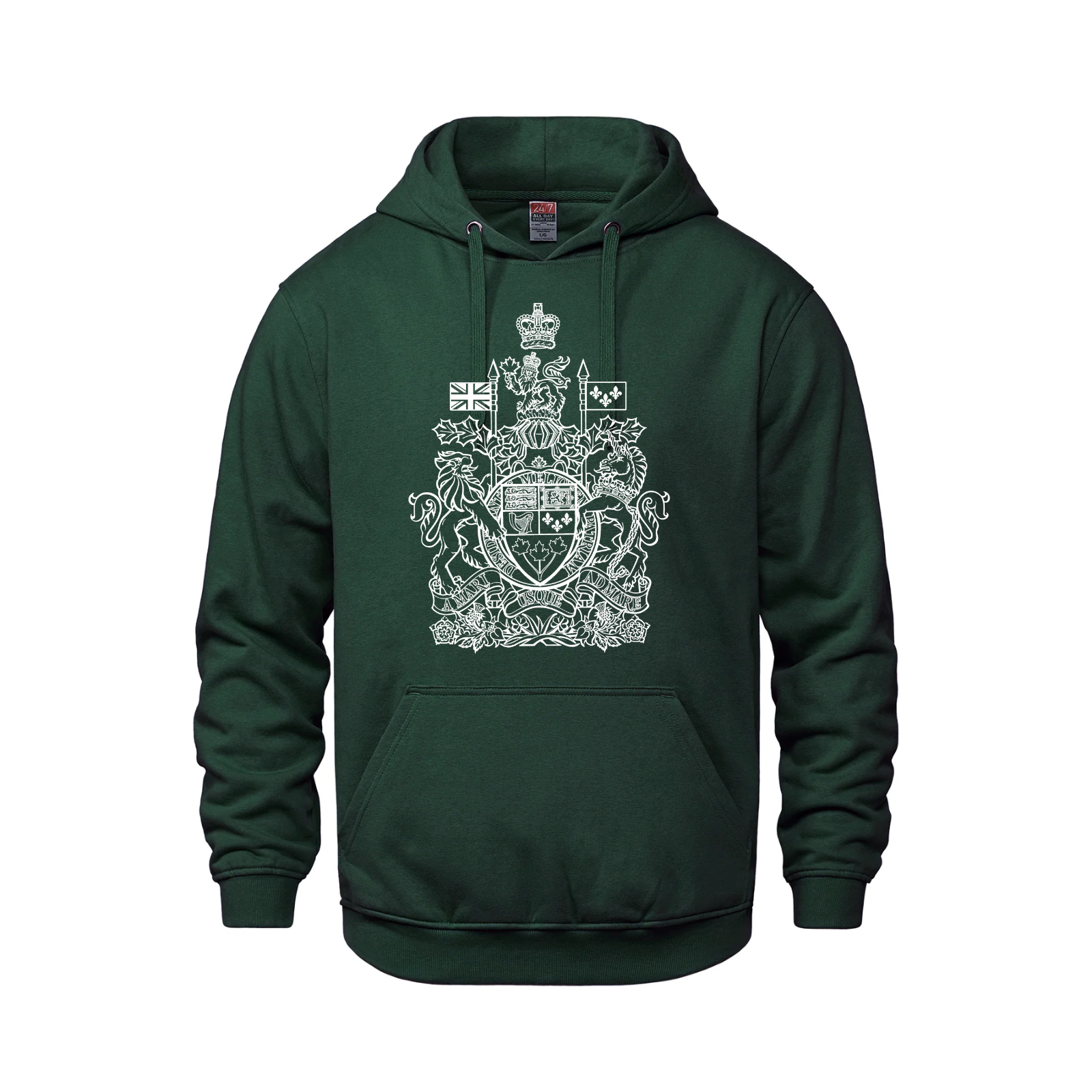 Canadian Coat of Arms Pullover Hoodie - Adult Green Canada Canadian made in canada Make Canada Great Again