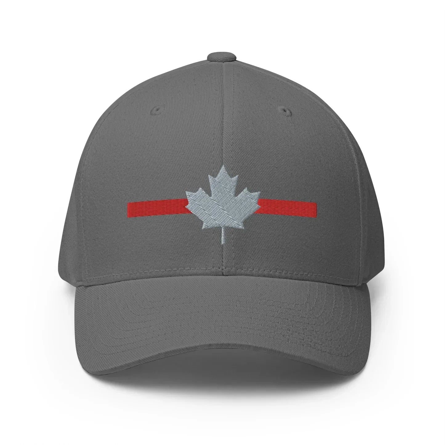 Canadian Thin Red Line Hat - Snapback Gray fire fighters first responders hats thin red line