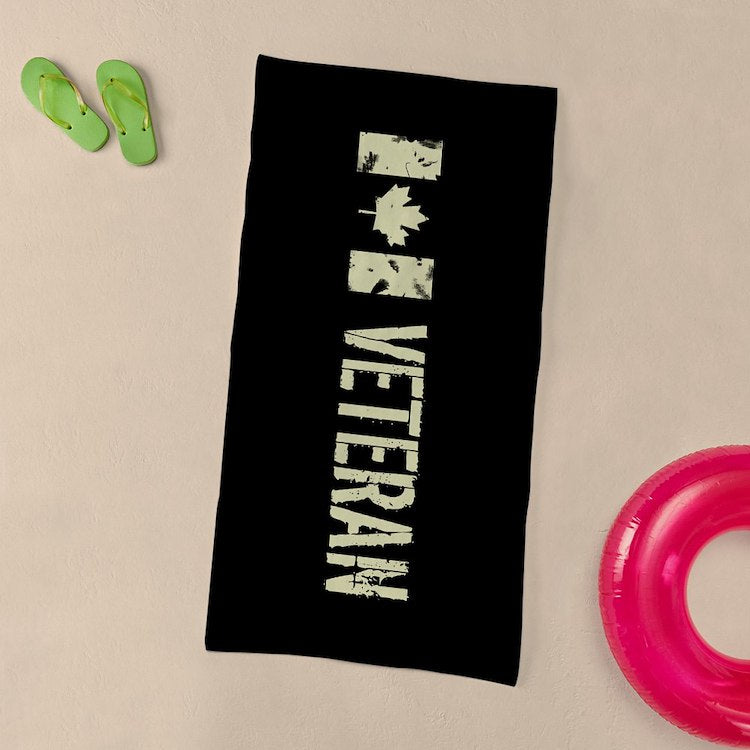 Canadian Veteran Beach Towel – Honoring Service & Sacrifice Canada Make Canada Great Again Ontario Towel veteran veterans