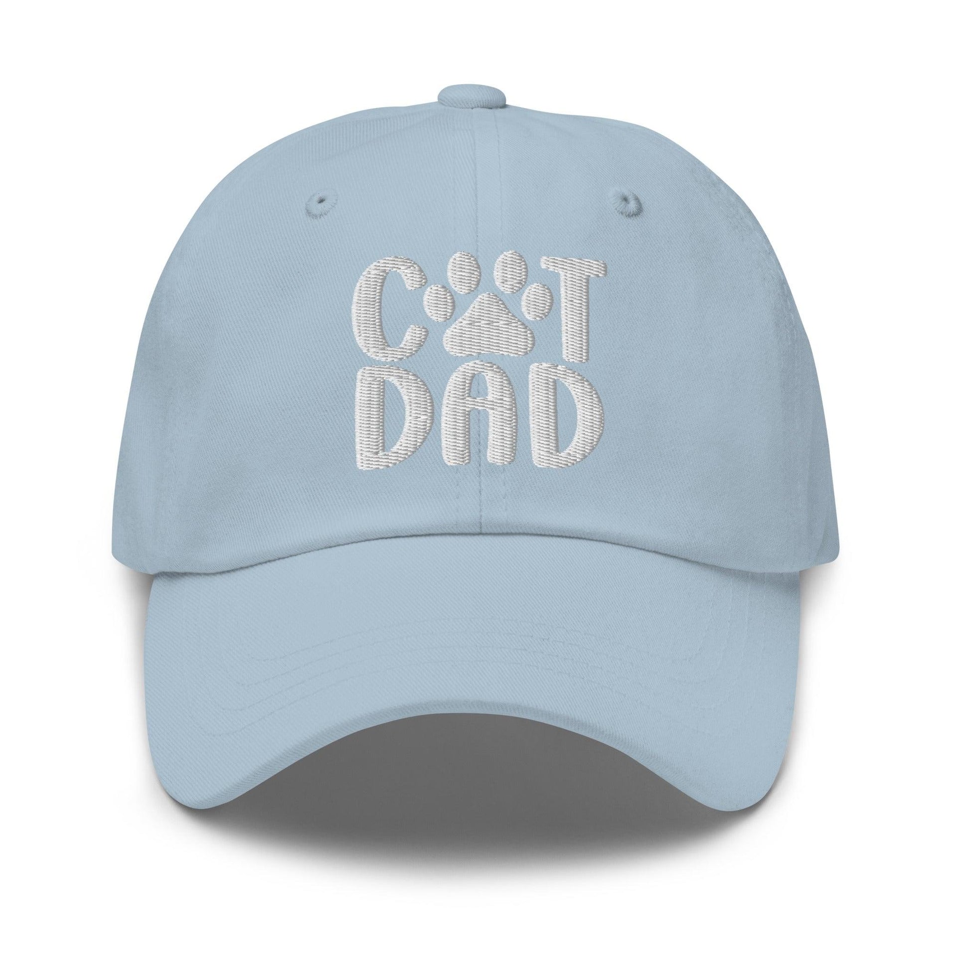 Cat Dad Embroidered Dad Hat Light Blue Capital Crowns Dad Hats Funny