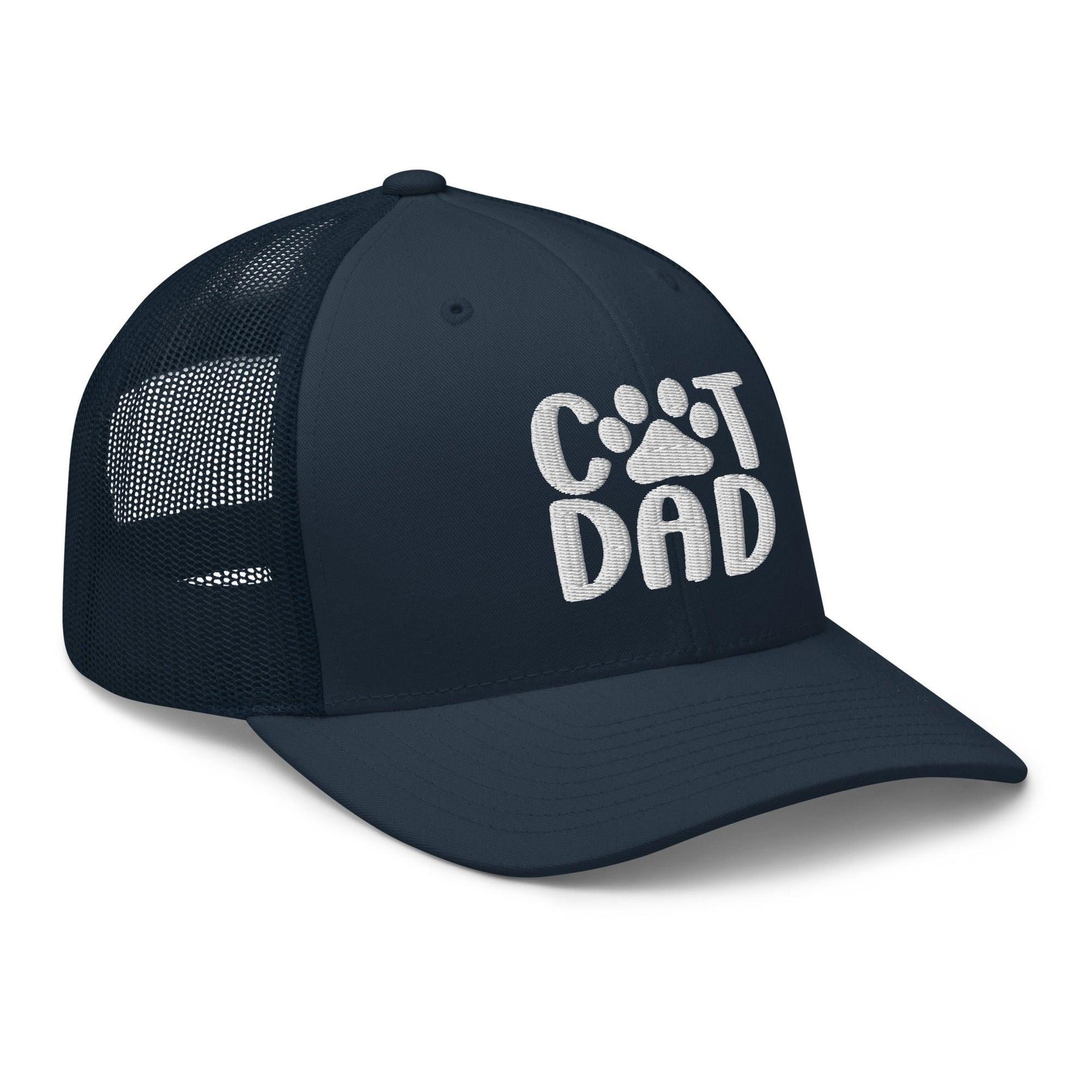 Cat Dad Embroidered Mesh Trucker Hat Capital Crowns Funny Trucker Hats
