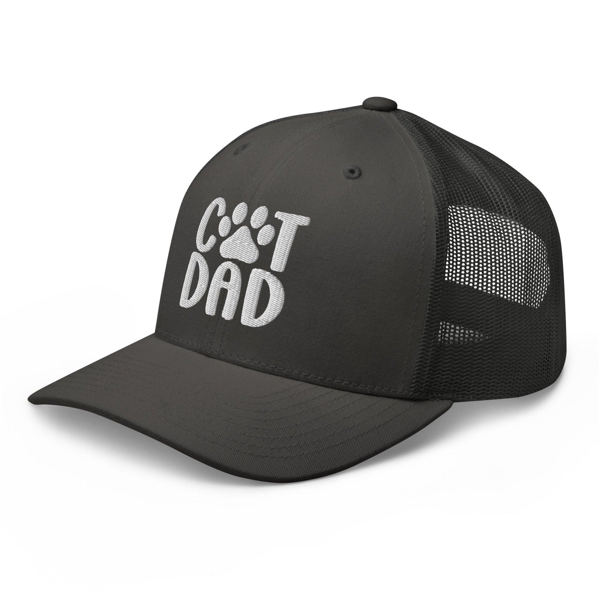 Cat Dad Embroidered Mesh Trucker Hat Capital Crowns Funny Trucker Hats