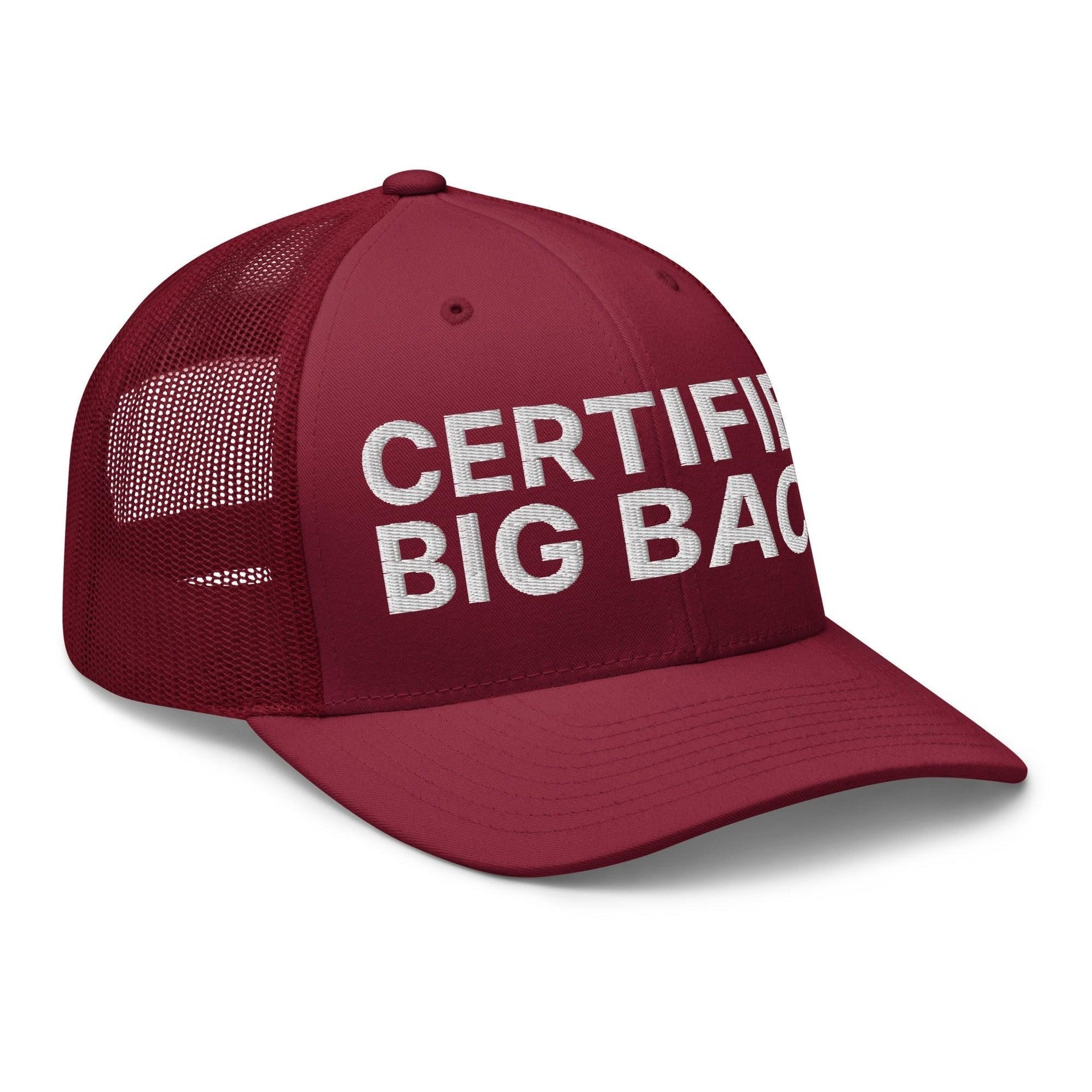 Certified Big Back Embroidered Mesh Trucker Hat Capital Crowns Funny Trucker Hats
