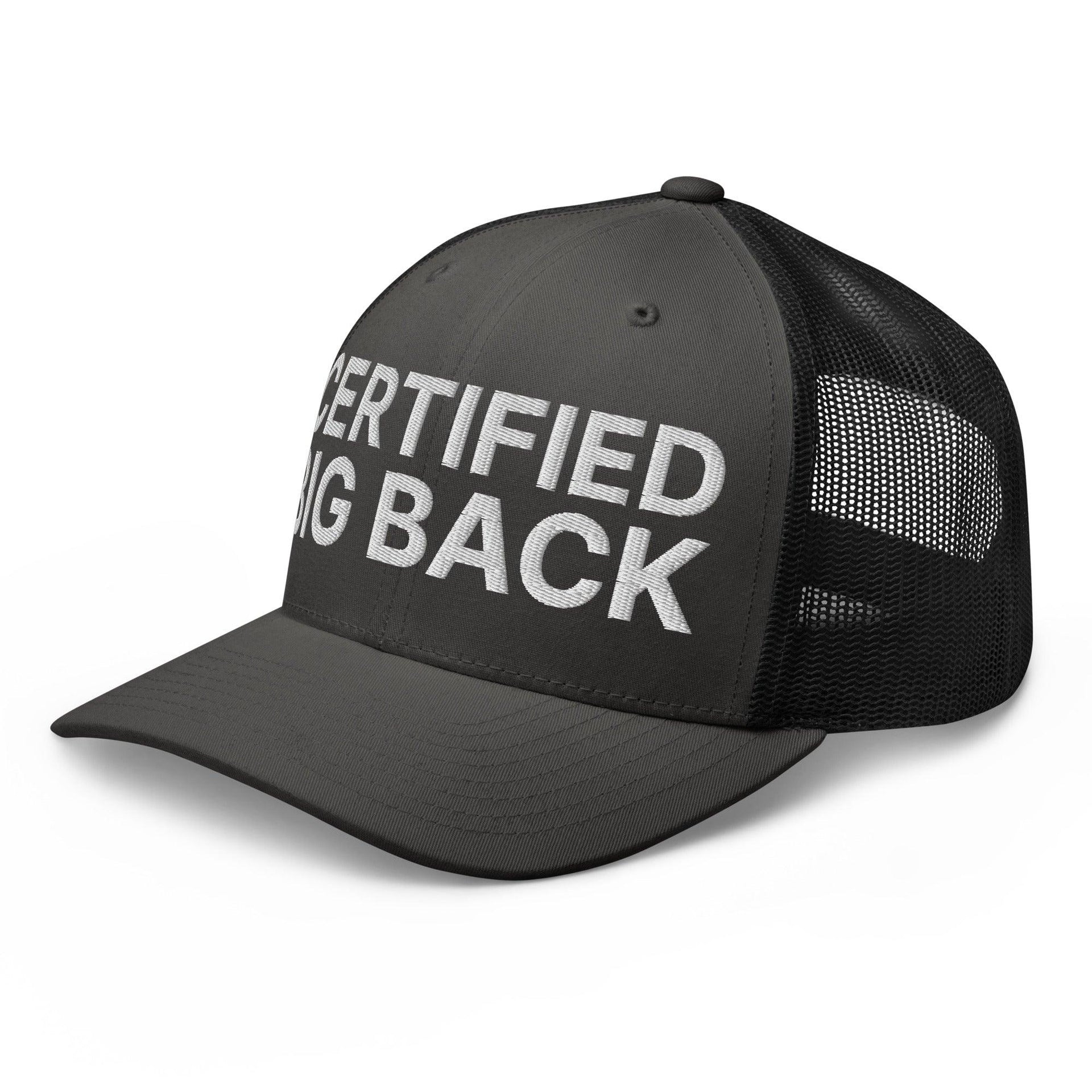 Certified Big Back Embroidered Mesh Trucker Hat Capital Crowns Funny Trucker Hats