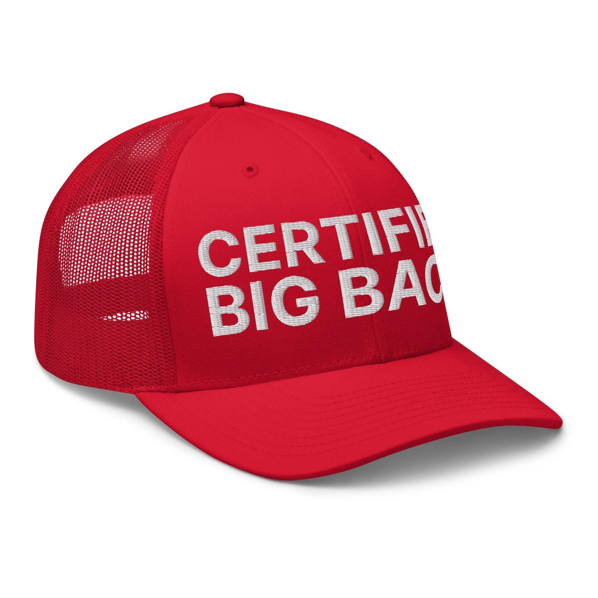 Certified Big Back Embroidered Mesh Trucker Hat Capital Crowns Funny Trucker Hats