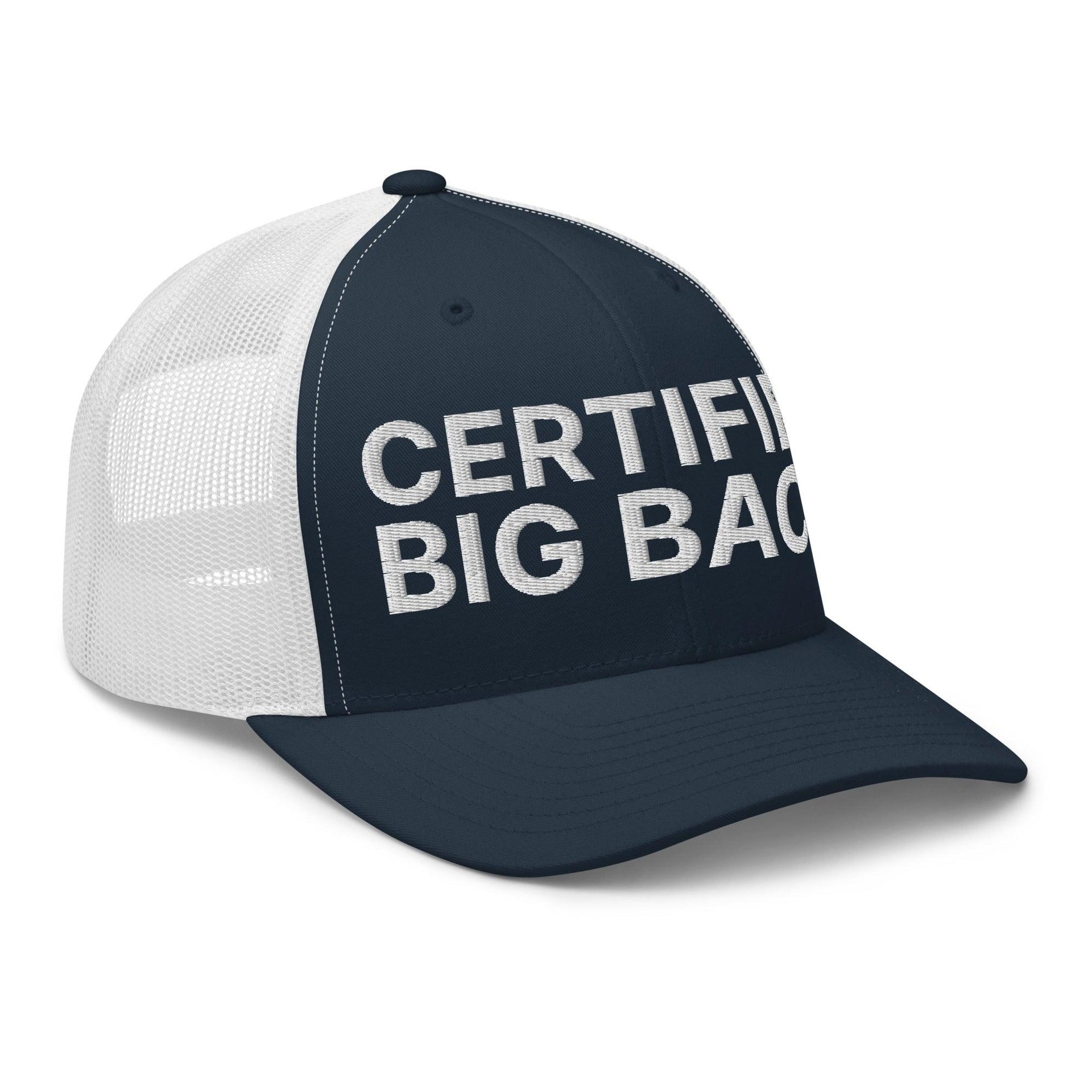 Certified Big Back Embroidered Mesh Trucker Hat Capital Crowns Funny Trucker Hats