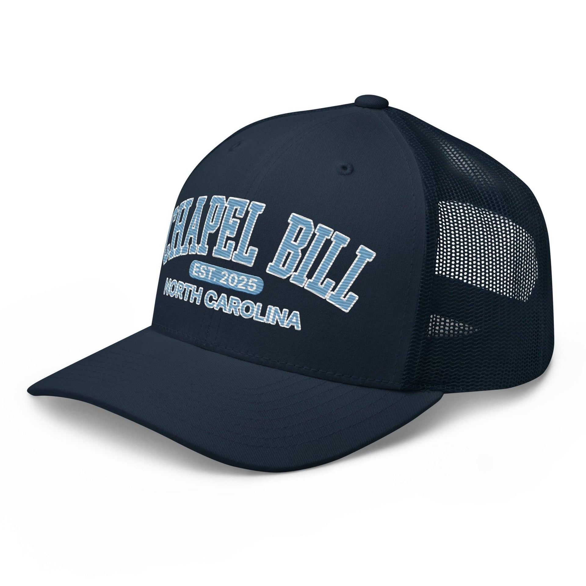 Chapel Bill Belichick UNC Coach Embroidered Mesh Trucker Hat Capital Crowns College Trucker Hats