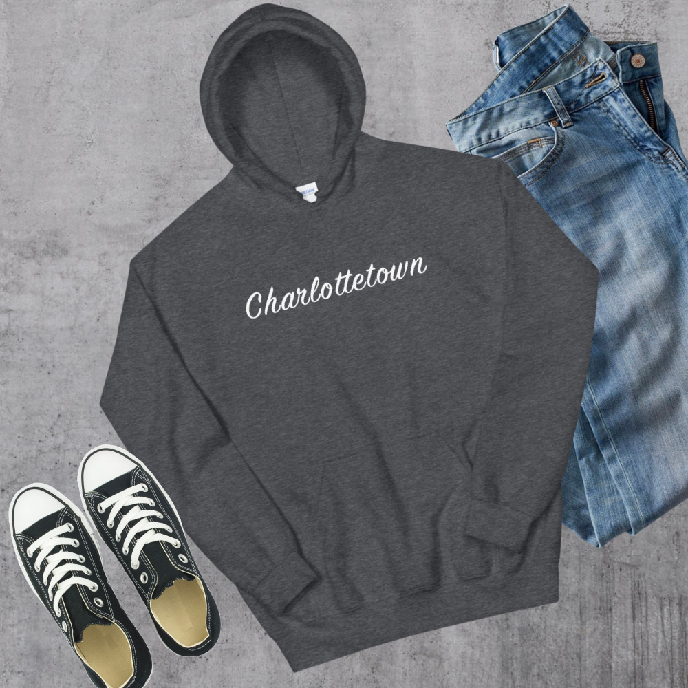 Charlottetown Hoodie Dark Heather Canadian City Apparel