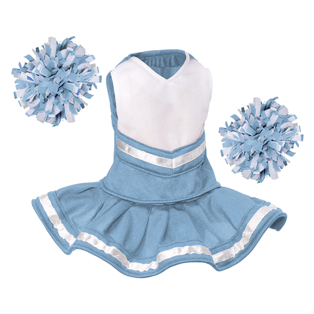 Cheerleader Outfit White body with Carolina Blue trim #90009CB cheerleader embroidable Whatzupwiththat! Bearwear