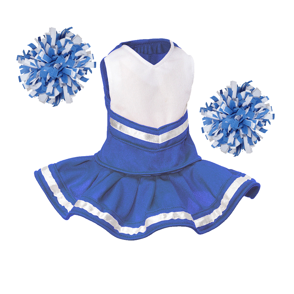 Cheerleader Outfit White body with Duke Royal Blue trim #90009R cheerleader embroidable Whatzupwiththat! Bearwear